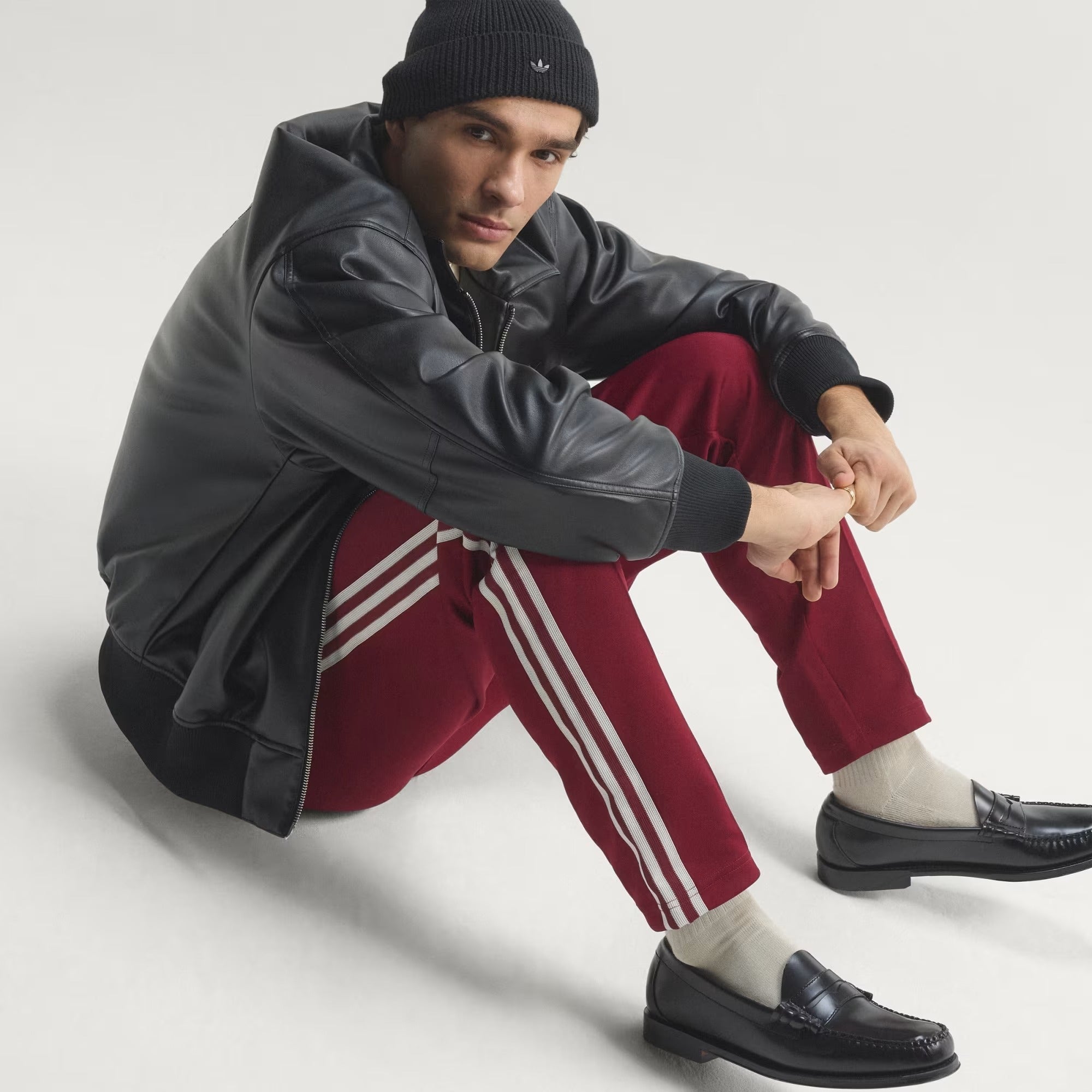 [JZ2255] MENS ADIDAS FEF SPAIN ORIGINALS TRACK PANTS - TEAM COLL BURGUNDY