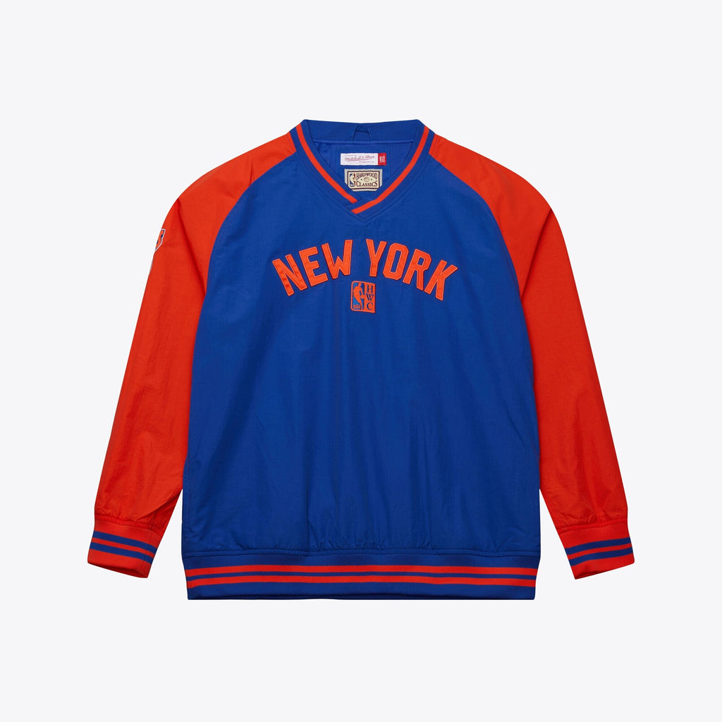 MENS MITCHELL & NESS NBA NYLON PULLOVER JACKET VINTAGE LOGO KNICKS