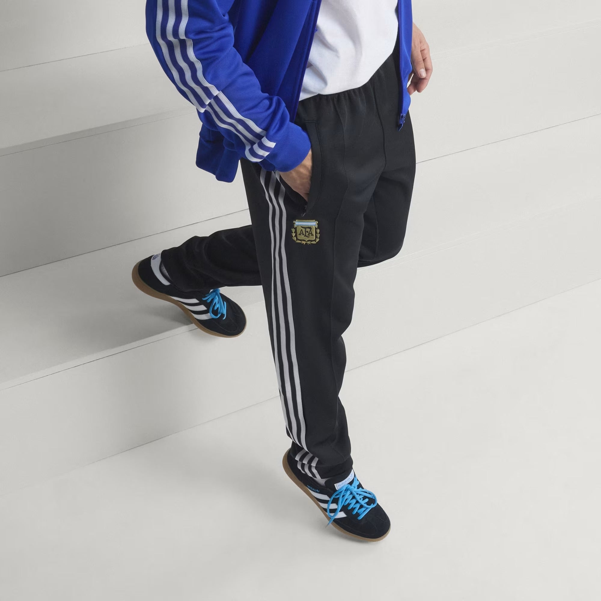 [JZ6306] MENS ADIDAS AFA ARGENTINA ORIGINALS TRACK PANTS - BLACK