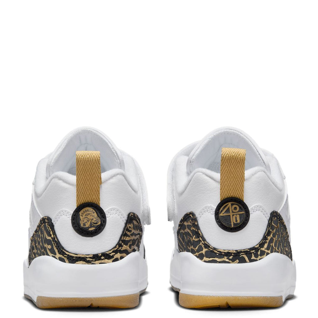 [HJ9055-100] PRESCHOOL AIR JORDAN SPIZIKE LOW 'WHITE METALLIC GOLD SAIL BLACK'
