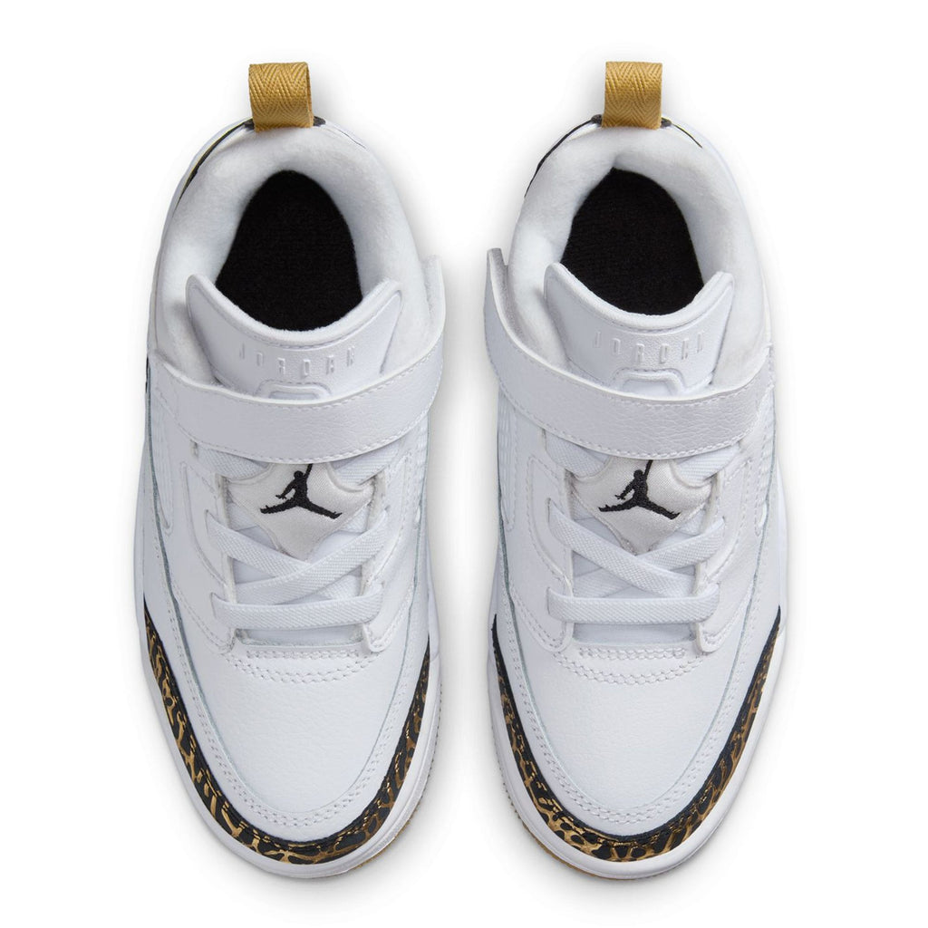 [HJ9055-100] PRESCHOOL AIR JORDAN SPIZIKE LOW 'WHITE METALLIC GOLD SAIL BLACK'