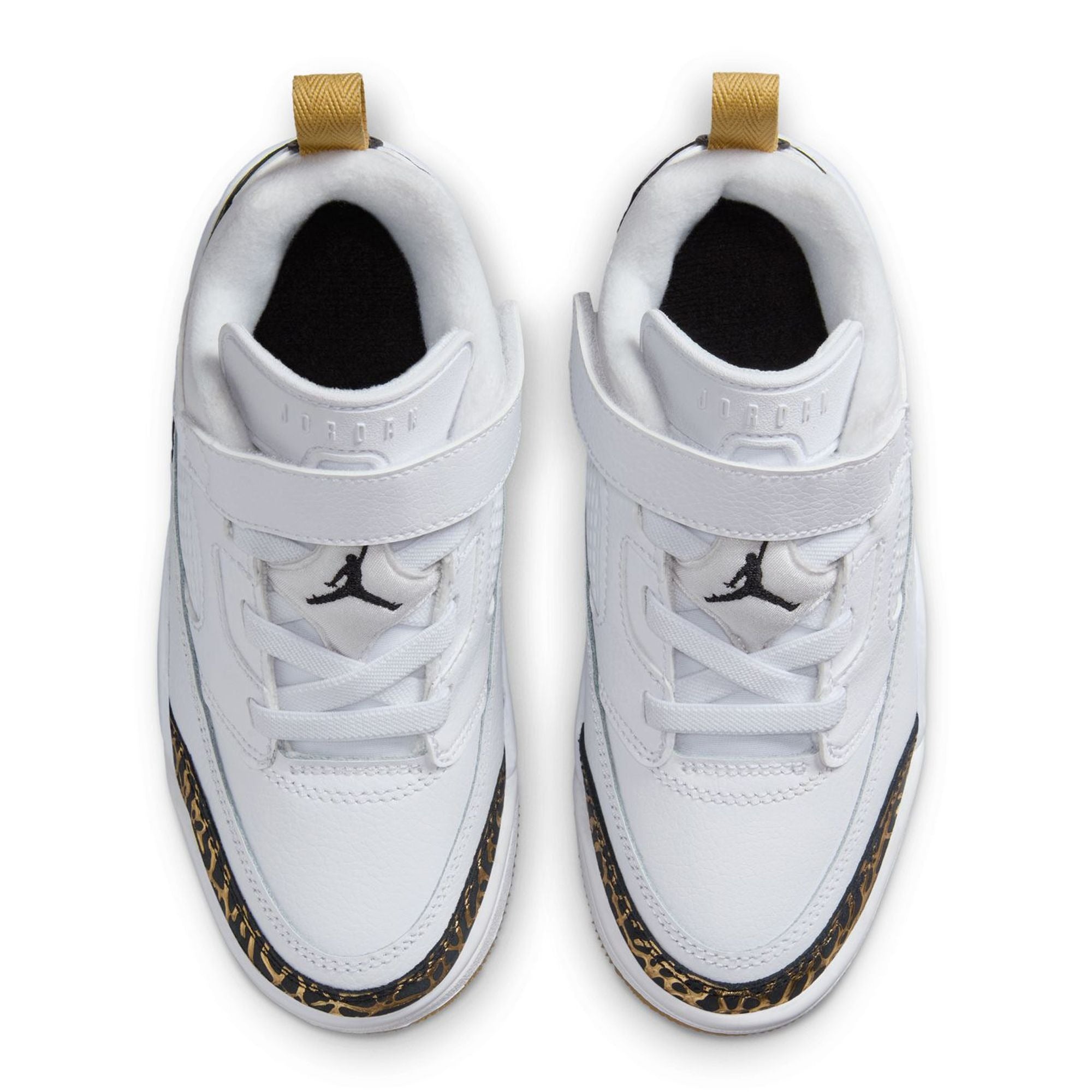 [HJ9055-100] PRESCHOOL AIR JORDAN SPIZIKE LOW 'WHITE METALLIC GOLD SAIL BLACK'