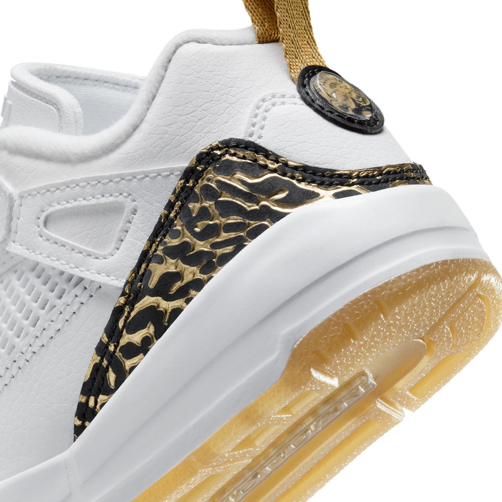 [HJ9055-100] PRESCHOOL AIR JORDAN SPIZIKE LOW 'WHITE METALLIC GOLD SAIL BLACK'