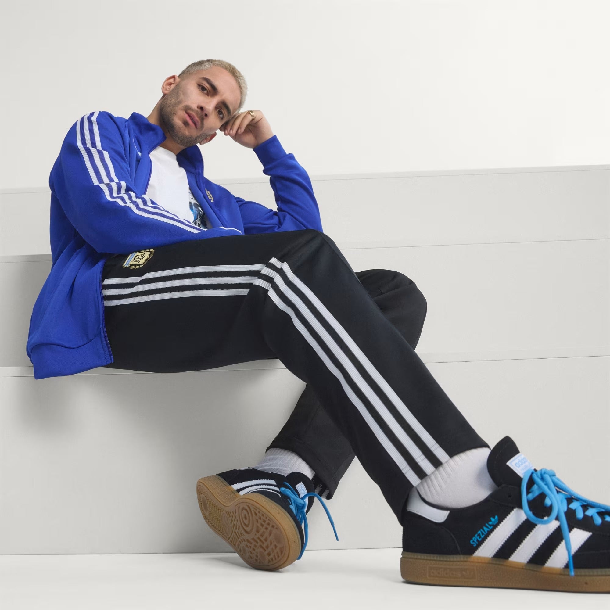 [JZ6306] MENS ADIDAS AFA ARGENTINA ORIGINALS TRACK PANTS - BLACK