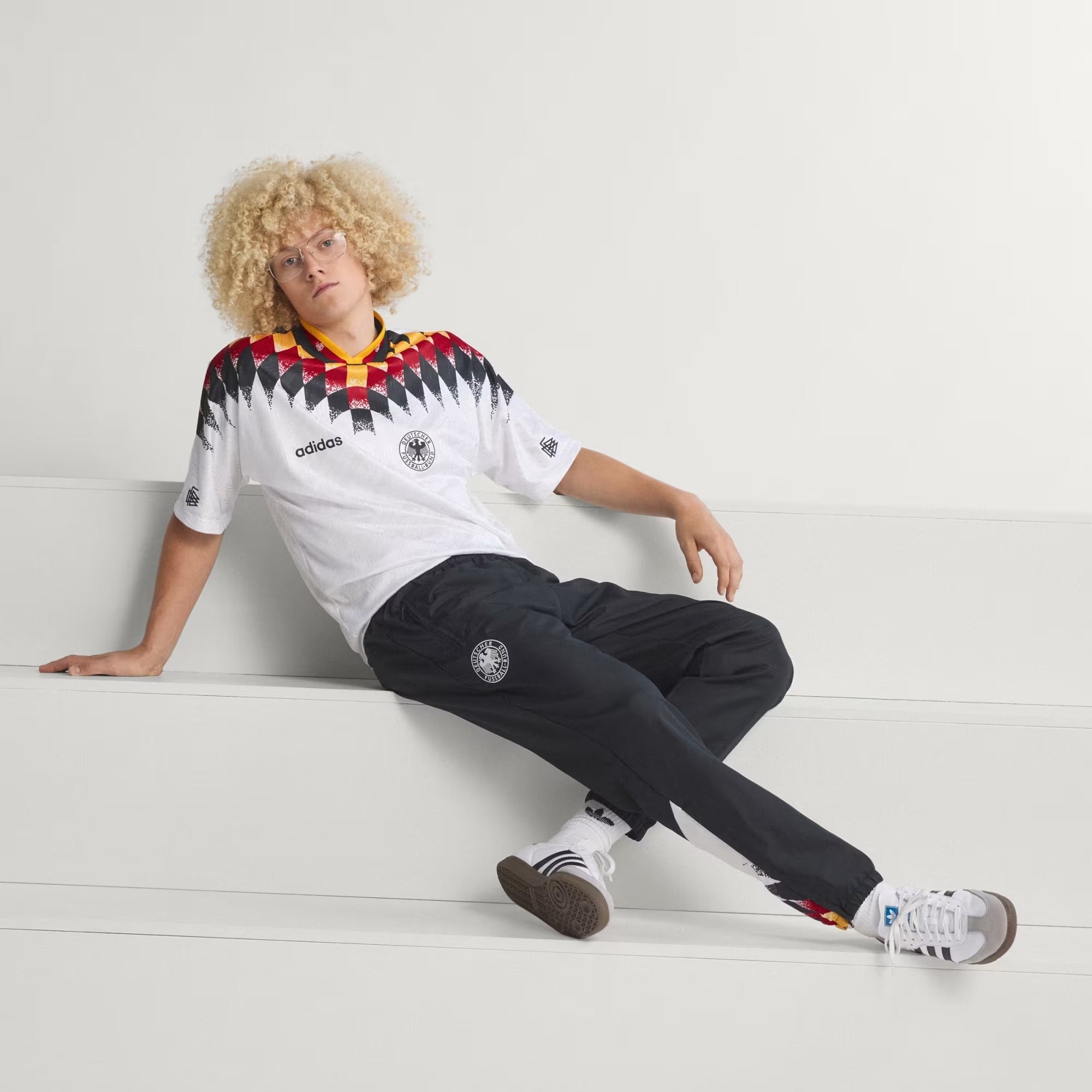 [JW8808] MENS ADIDAS DFB GERMANY TRACK PANTS 1994 - BLACK