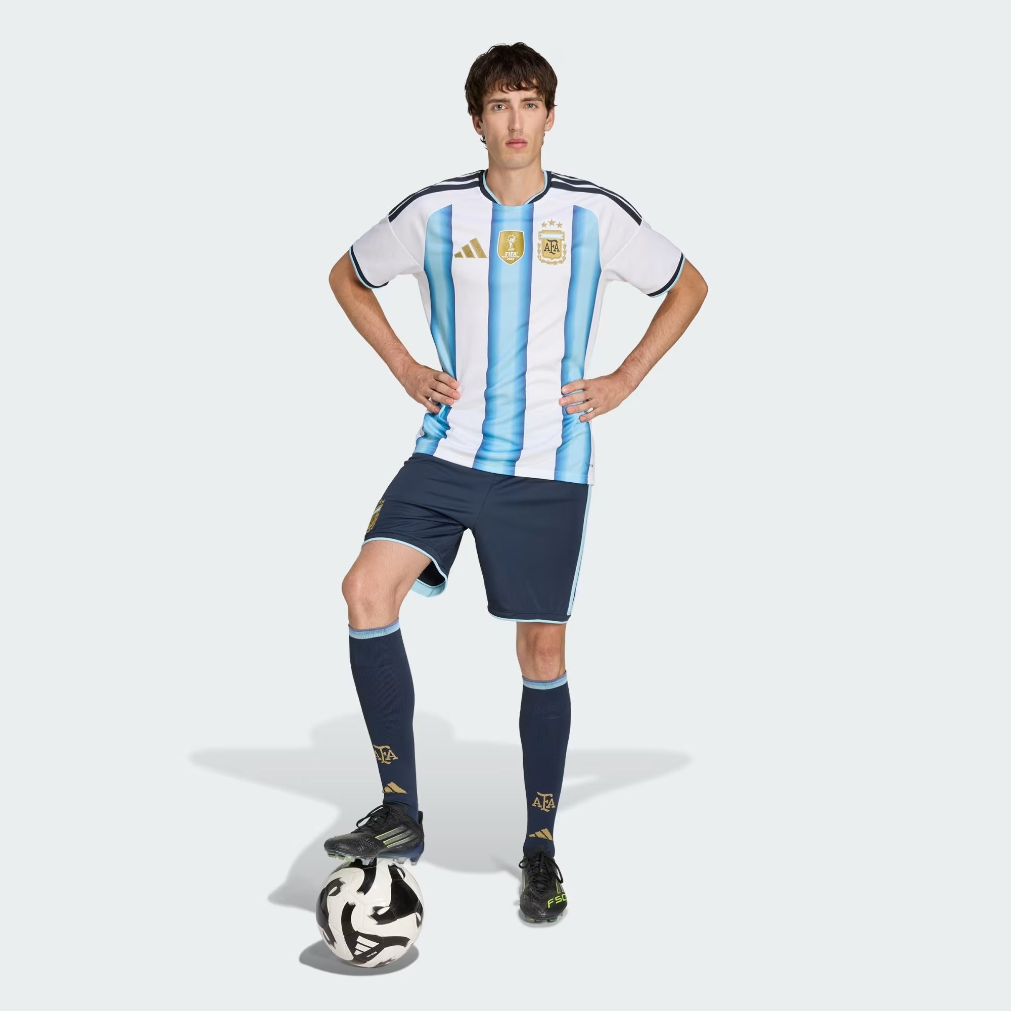 [JM1325] MENS ADIDAS AFA ARGENTINA HOME SHORTS - NTNAVY/ICEBLU