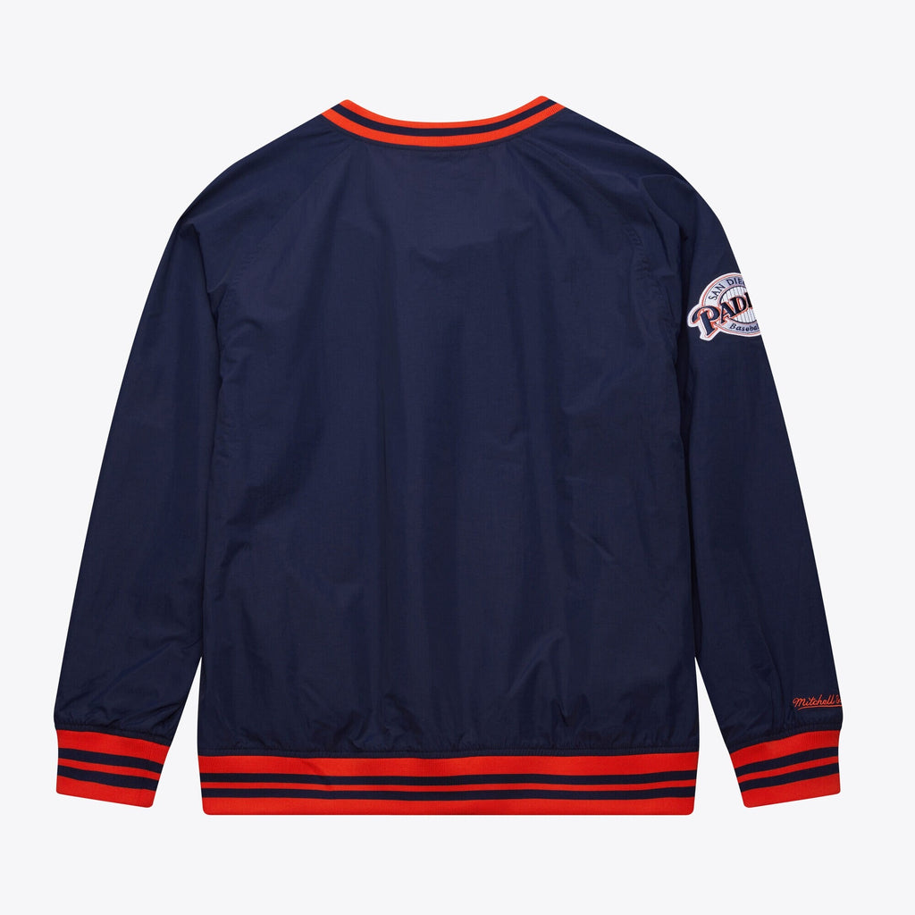 MENS MITCHELL & NESS MLB NYLON PULLOVER JACKET VINTAGE LOGO PADRES