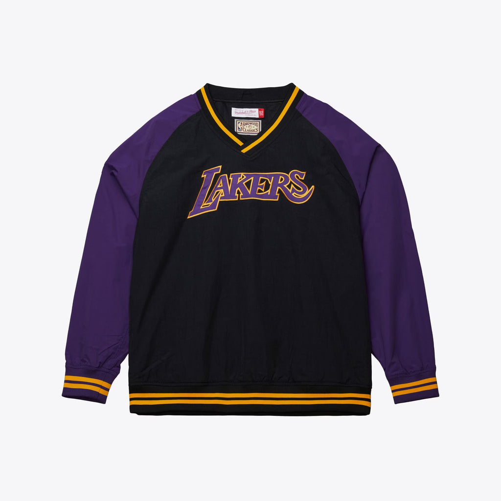 MENS MITCHELL & NESS NBA NYLON PULLOVER JACKET VINTAGE LOGO LAKERS