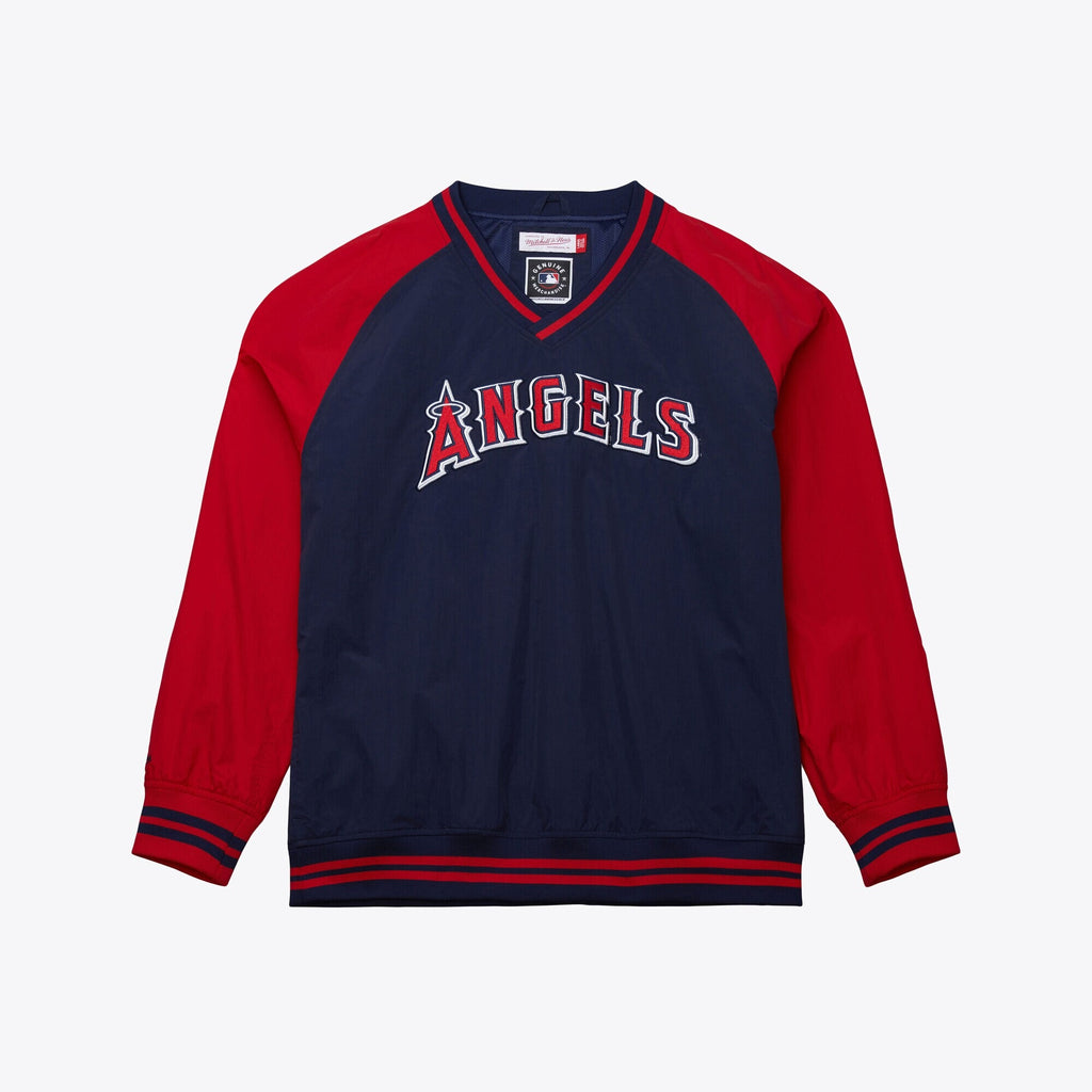 MENS MITCHELL & NESS MLB NYLON PULLOVER CURRENT LOGO ANGELS