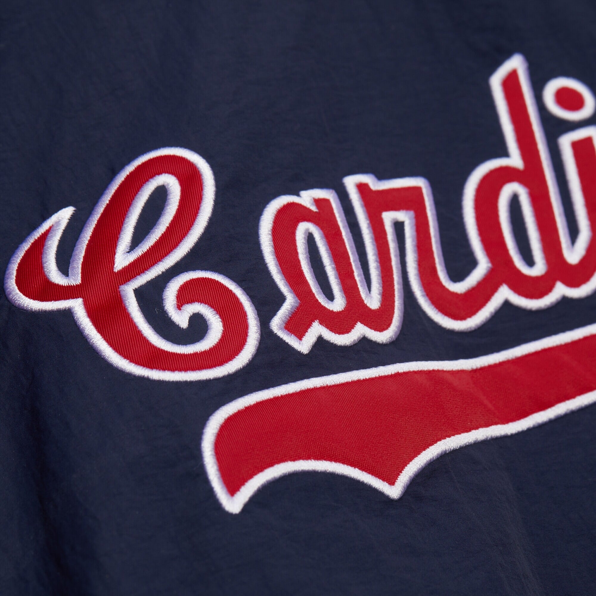MENS MITCHELL & NESS MLB NYLON PULLOVER JACKET VINTAGE LOGO CARDINALS