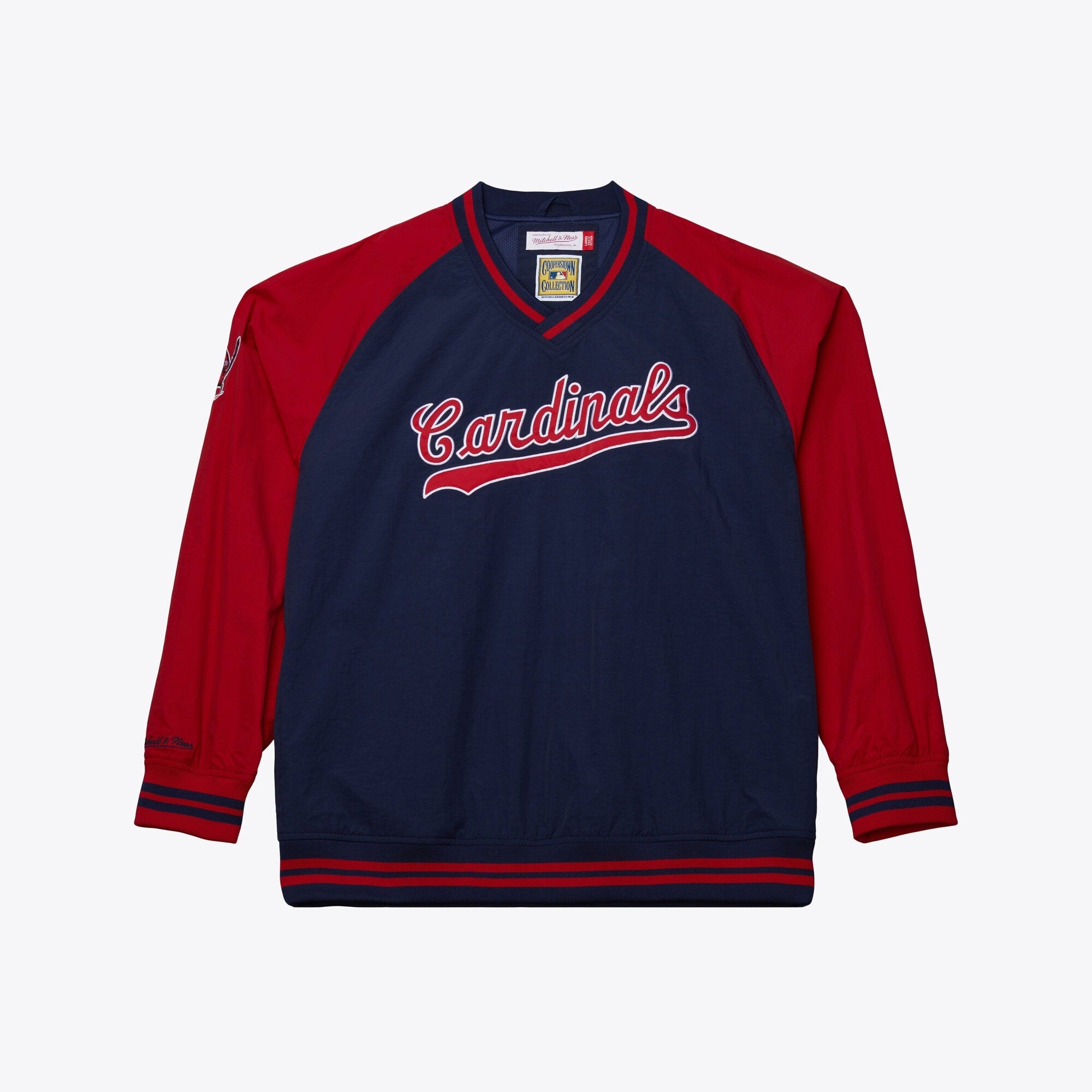MENS MITCHELL & NESS MLB NYLON PULLOVER JACKET VINTAGE LOGO CARDINALS