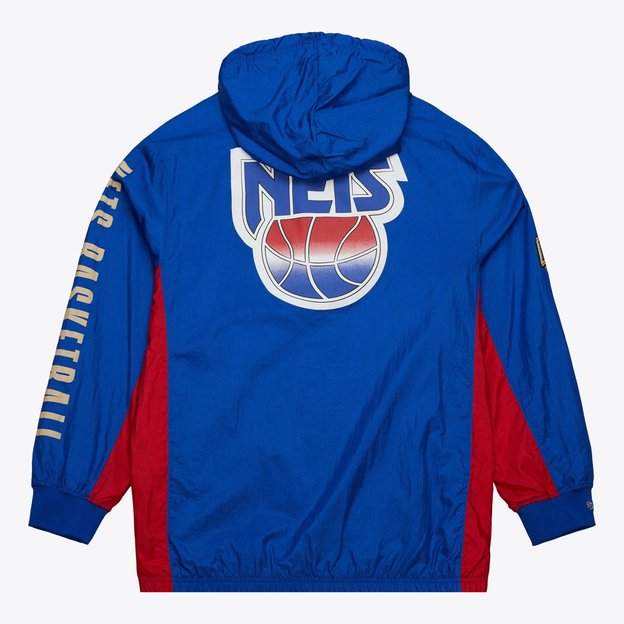 MENS MITCHELL & NESS NBA TEAM OG 2.0 ANORAK WINDBREAKER VINTAGE LOGO NETS