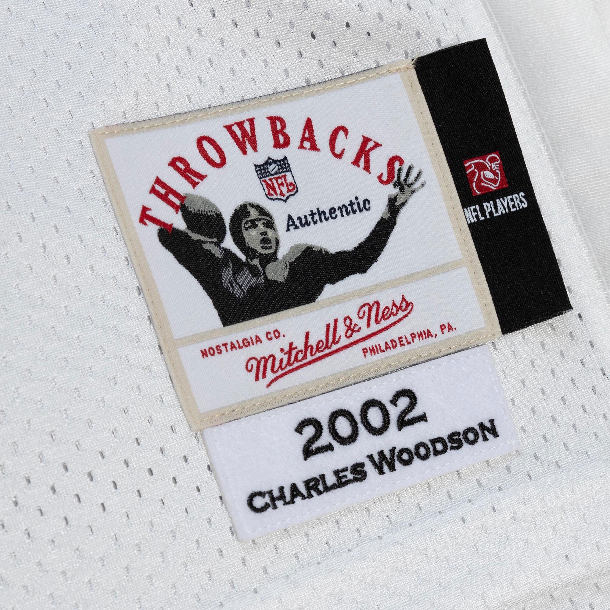 Mens Mitchell & Ness NFL SUPER BOWL JERSEY RAIDERS 2002 CHARLES WOODSON