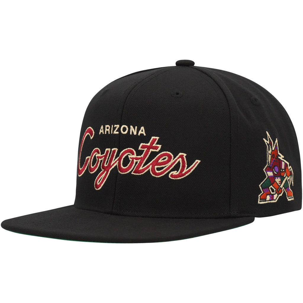MENS MITCHELL & NESS NHL TEAM SCRIPT SNAPBACK COYOTES - BLACK