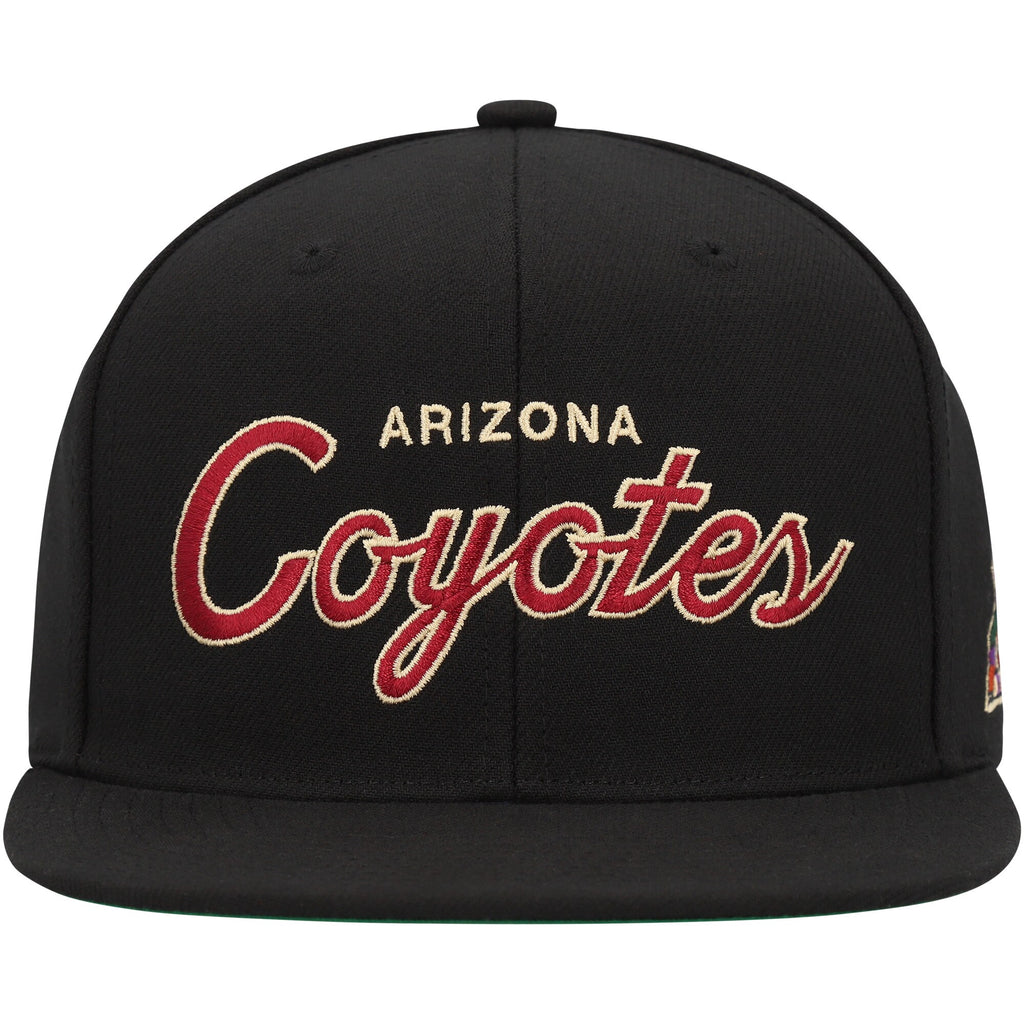 MENS MITCHELL & NESS NHL TEAM SCRIPT SNAPBACK COYOTES - BLACK
