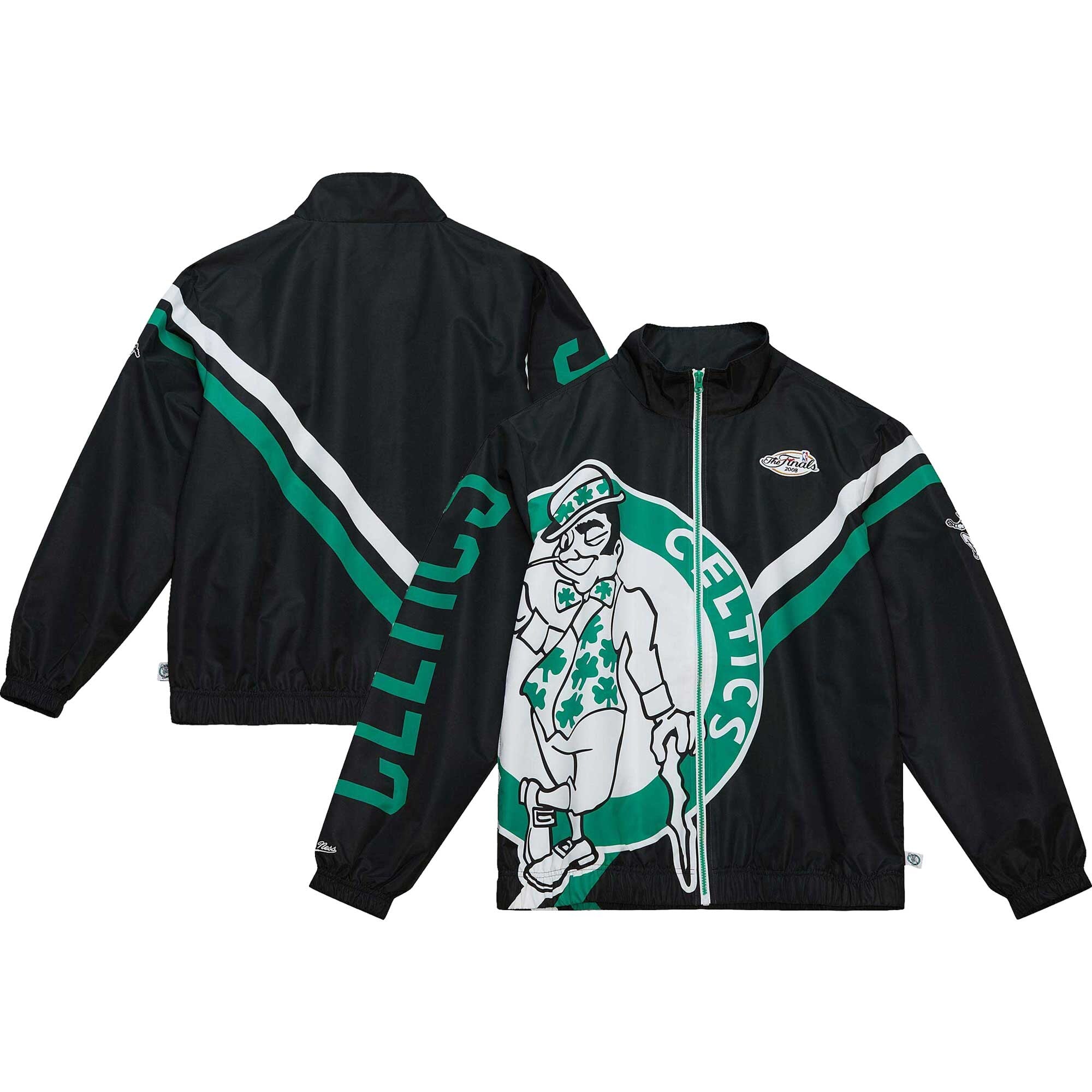 MENS MITCHELL & NESS EXPLODED LOGO WARM UP JACKET CELTICS