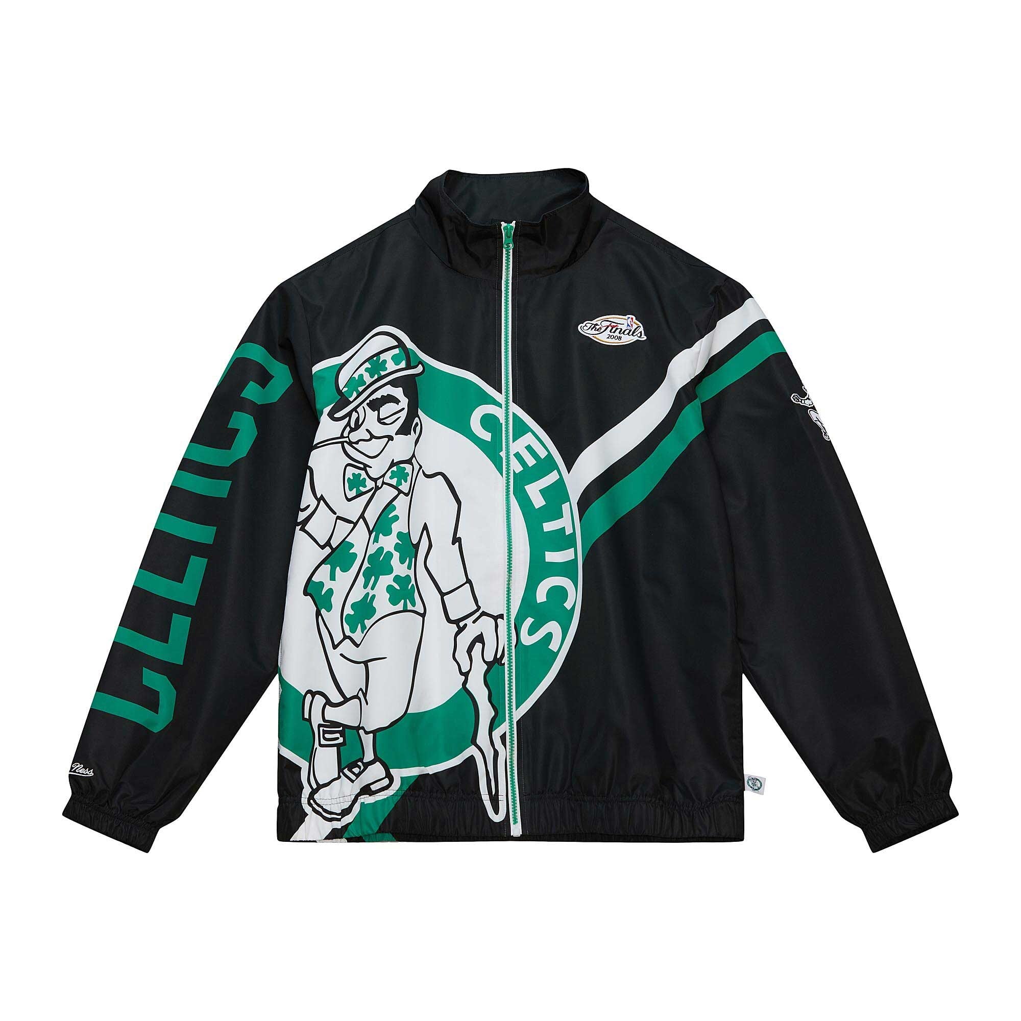 MENS MITCHELL & NESS EXPLODED LOGO WARM UP JACKET CELTICS