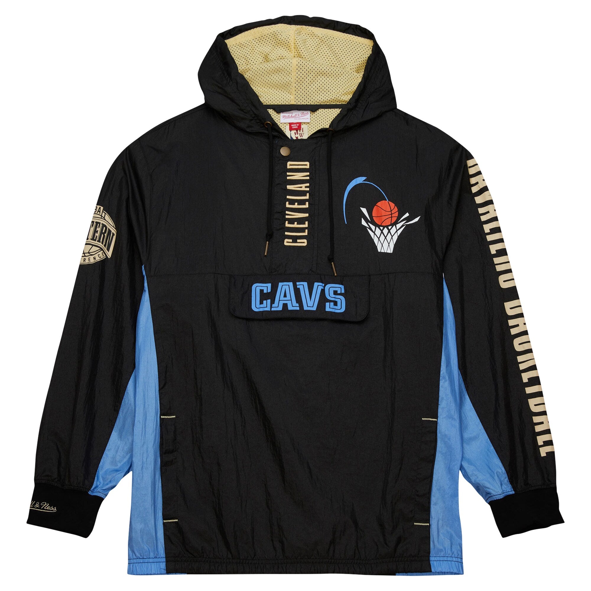MENS MITCHELL & NESS NBA TEAM OG 2.0 ANORAK WINDBREAKER VINTAGE LOGO CAVALIERS