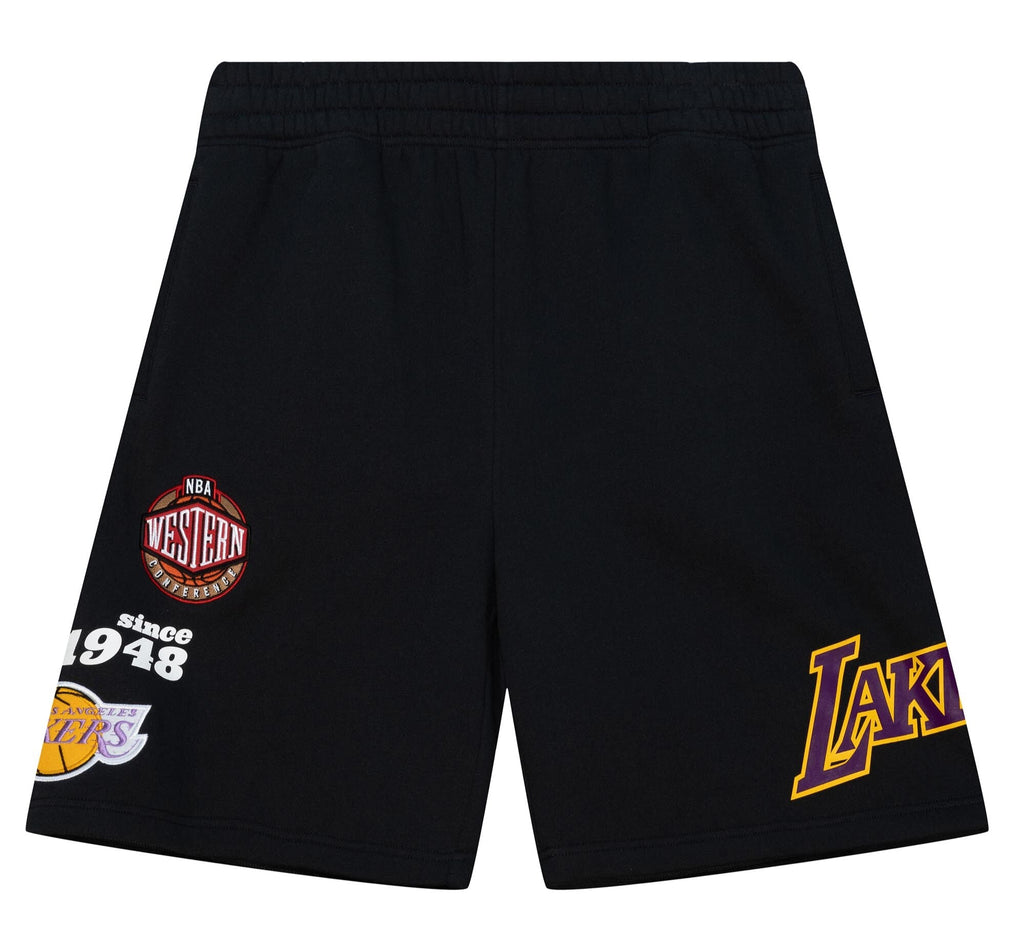 MENS MITCHELL & NESS NBA TEAM ORIGINS FLEECE SHORTS LAKERS