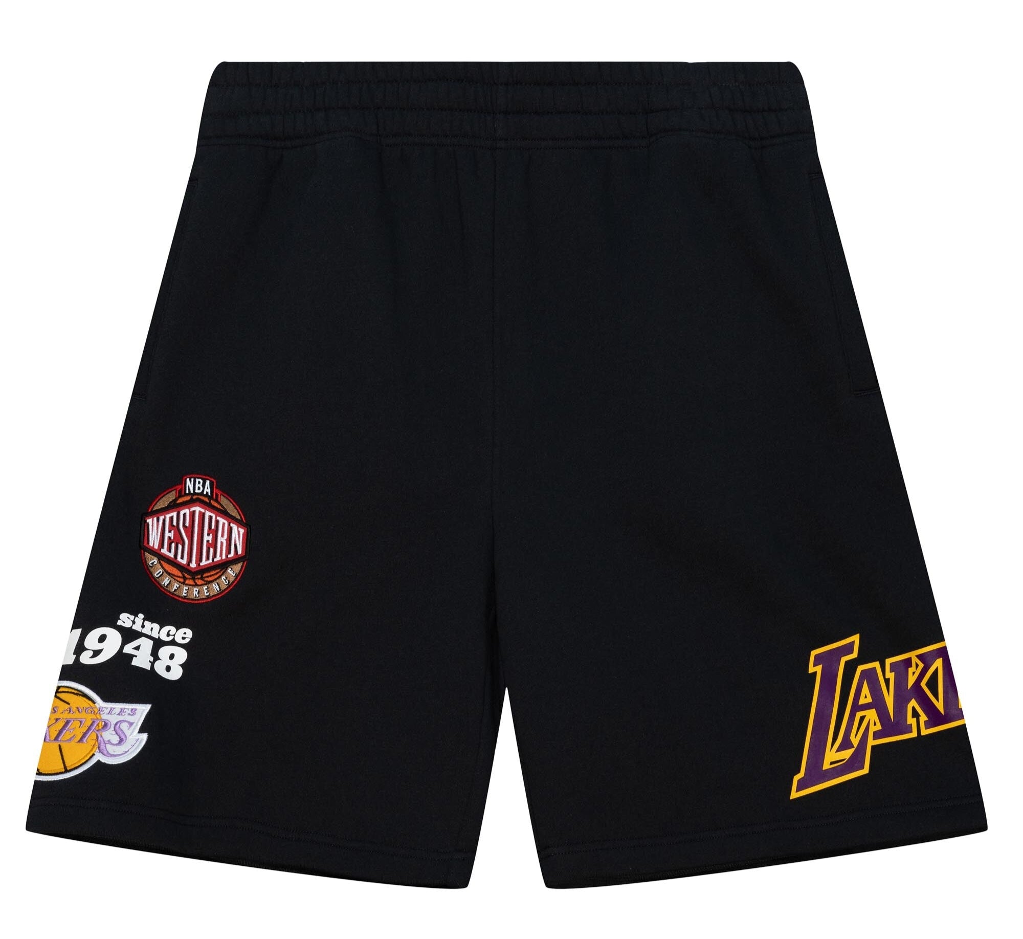 MENS MITCHELL & NESS NBA TEAM ORIGINS FLEECE SHORTS LAKERS