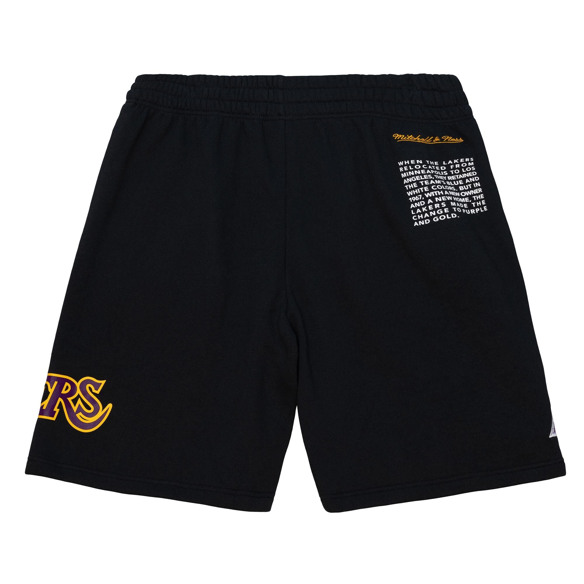 MENS MITCHELL & NESS NBA TEAM ORIGINS FLEECE SHORTS LAKERS