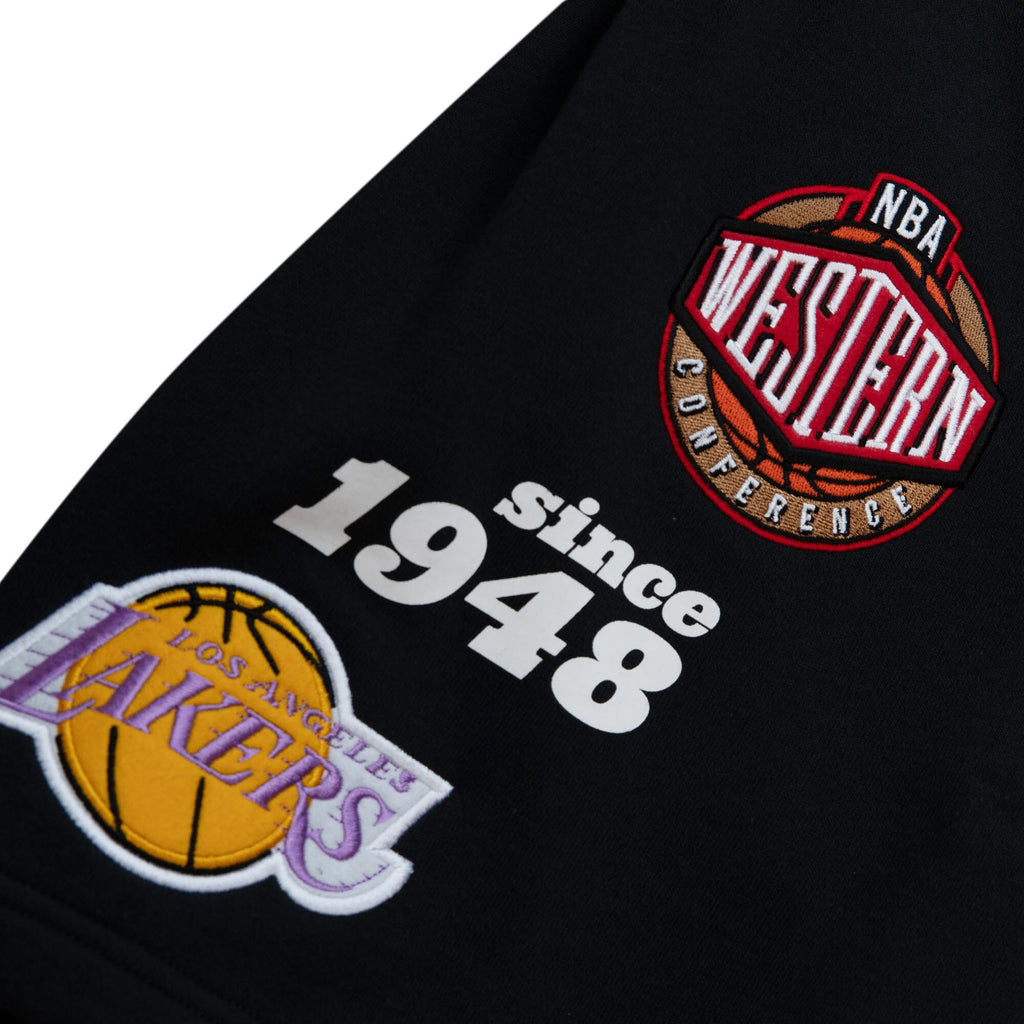 MENS MITCHELL & NESS NBA TEAM ORIGINS FLEECE SHORTS LAKERS