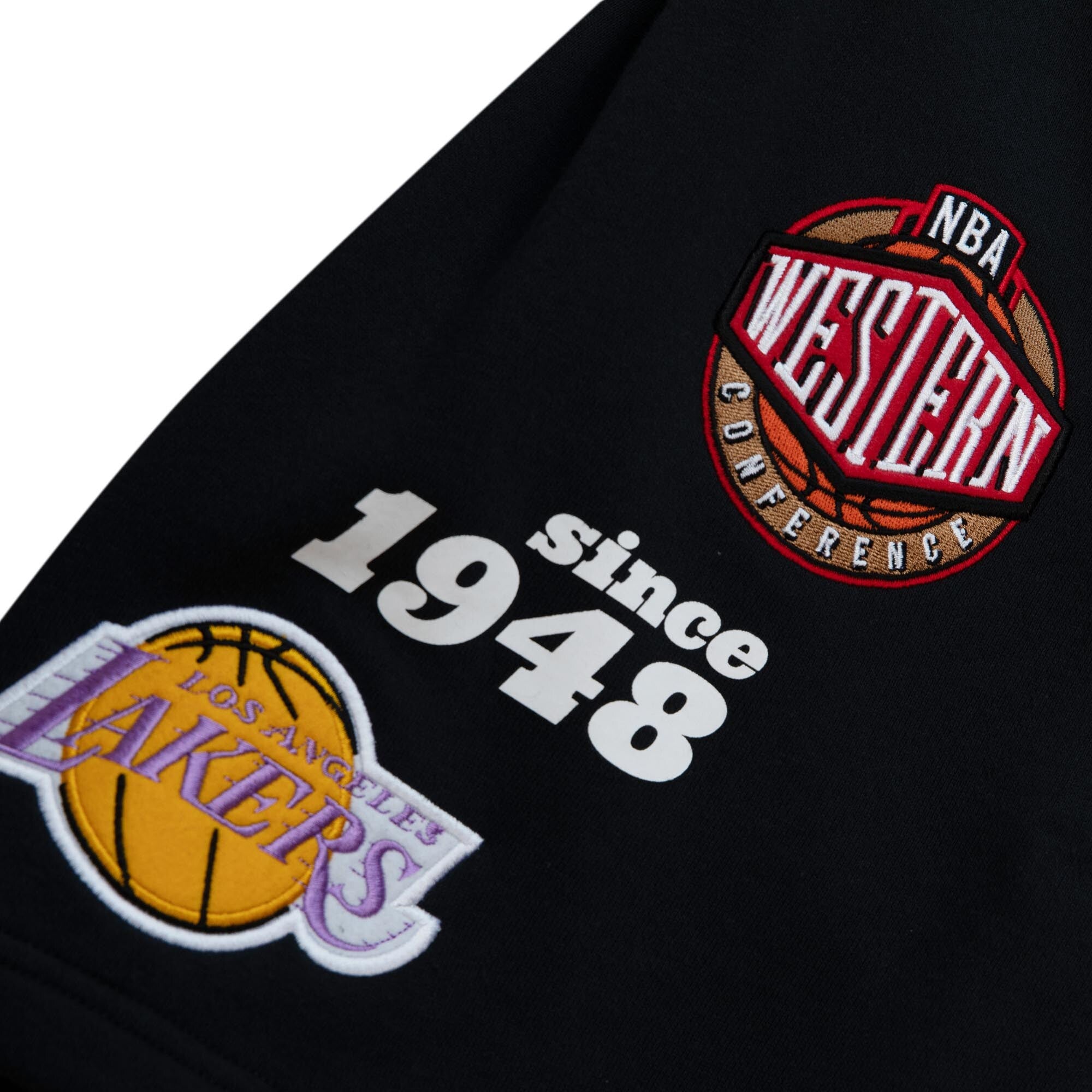 MENS MITCHELL & NESS NBA TEAM ORIGINS FLEECE SHORTS LAKERS