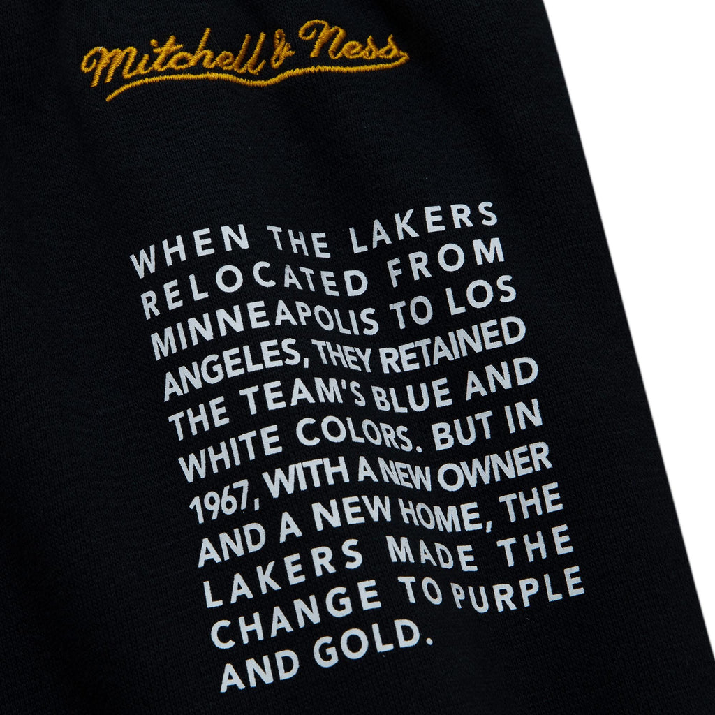 MENS MITCHELL & NESS NBA TEAM ORIGINS FLEECE SHORTS LAKERS