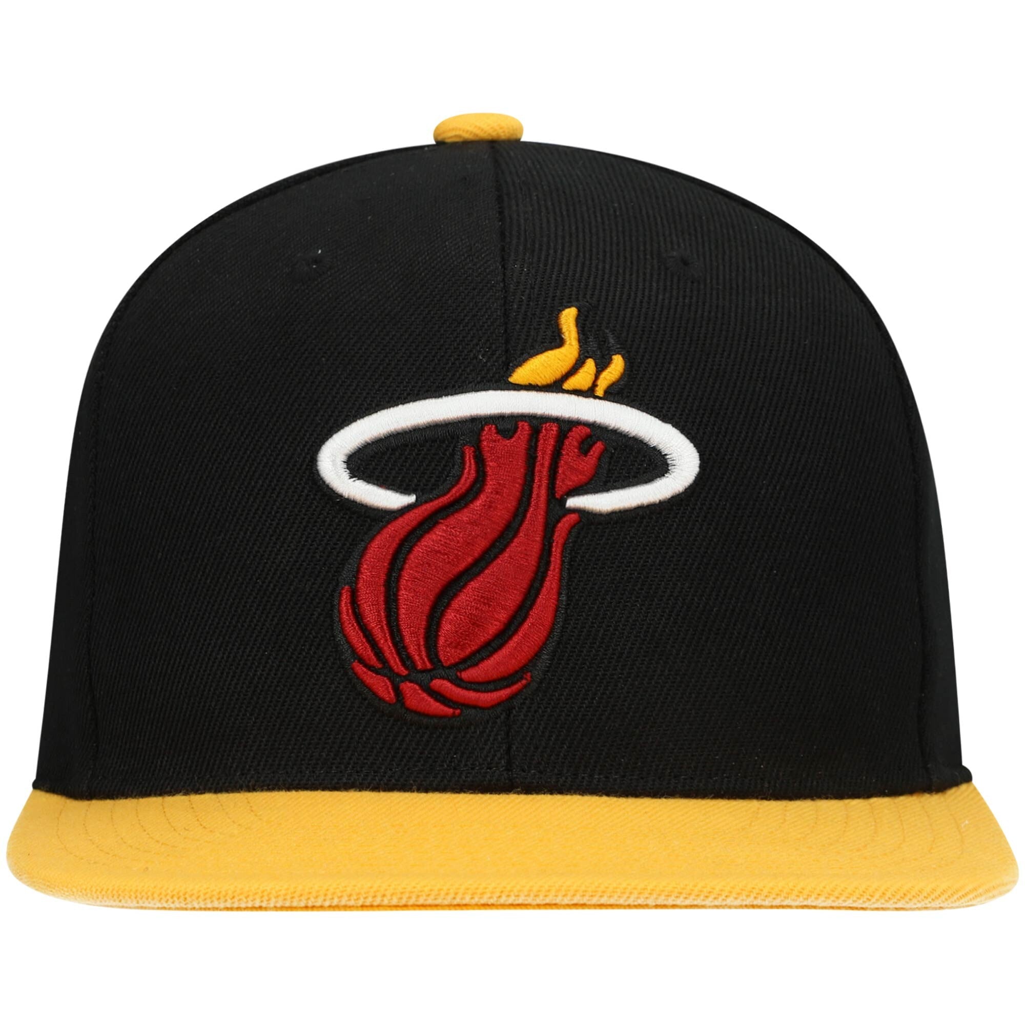 MENS MITCHELL & NESS NBA CORE BASIC SNAPBACK HEAT - BLACK-YELLOW