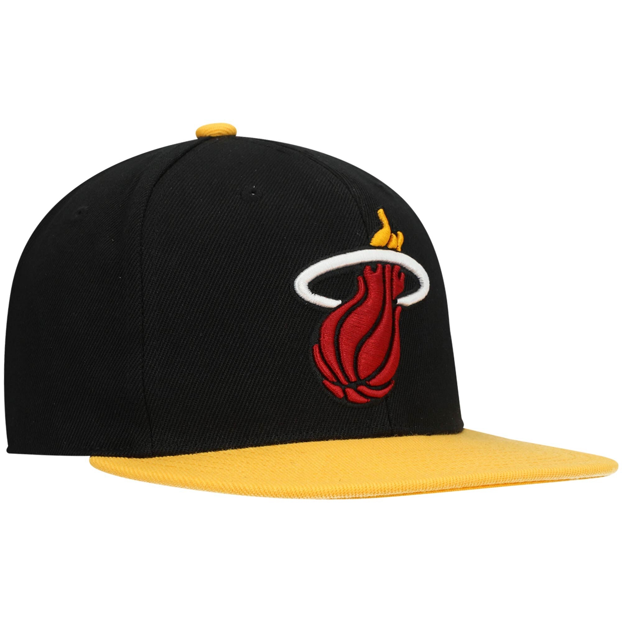 MENS MITCHELL & NESS NBA CORE BASIC SNAPBACK HEAT - BLACK-YELLOW