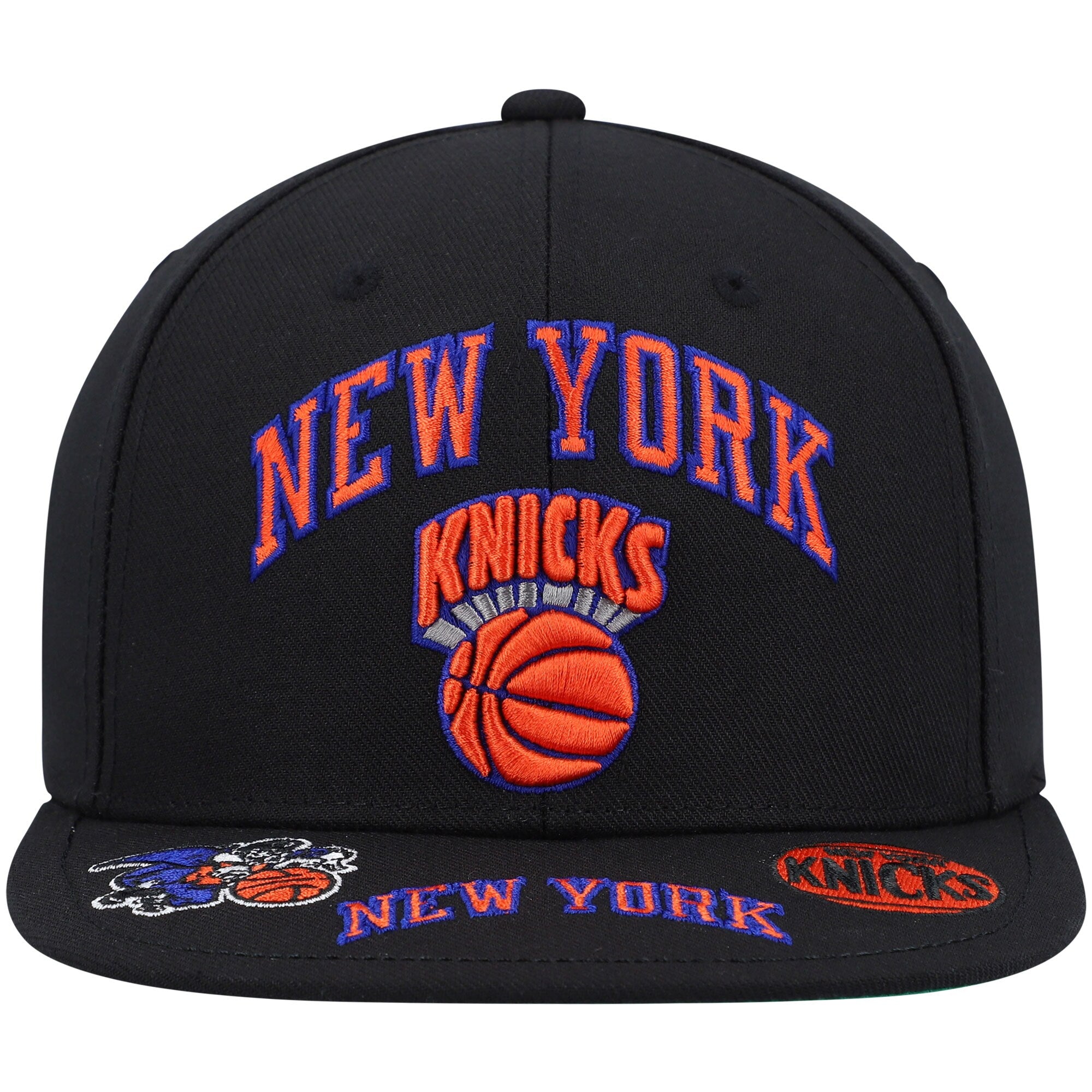 MENS MITCHELL & NESS NBA FRONT LOADED SNAPBACK HWC KNICKS - BLACK