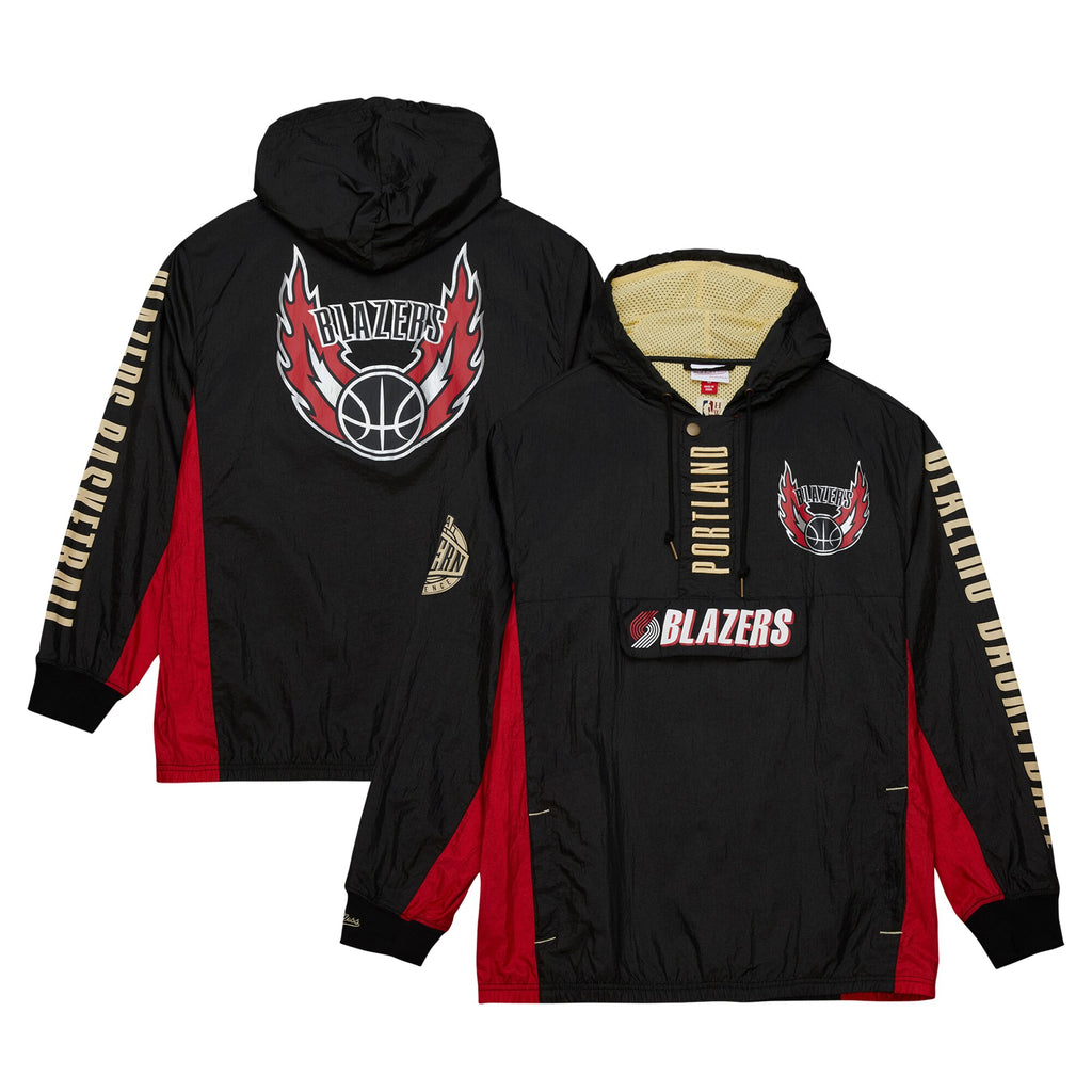 MENS MITCHELL & NESS NBA TEAM OG 2.0 WINDBREAKER VINTAGE LOGO TRAIL BLAZERS
