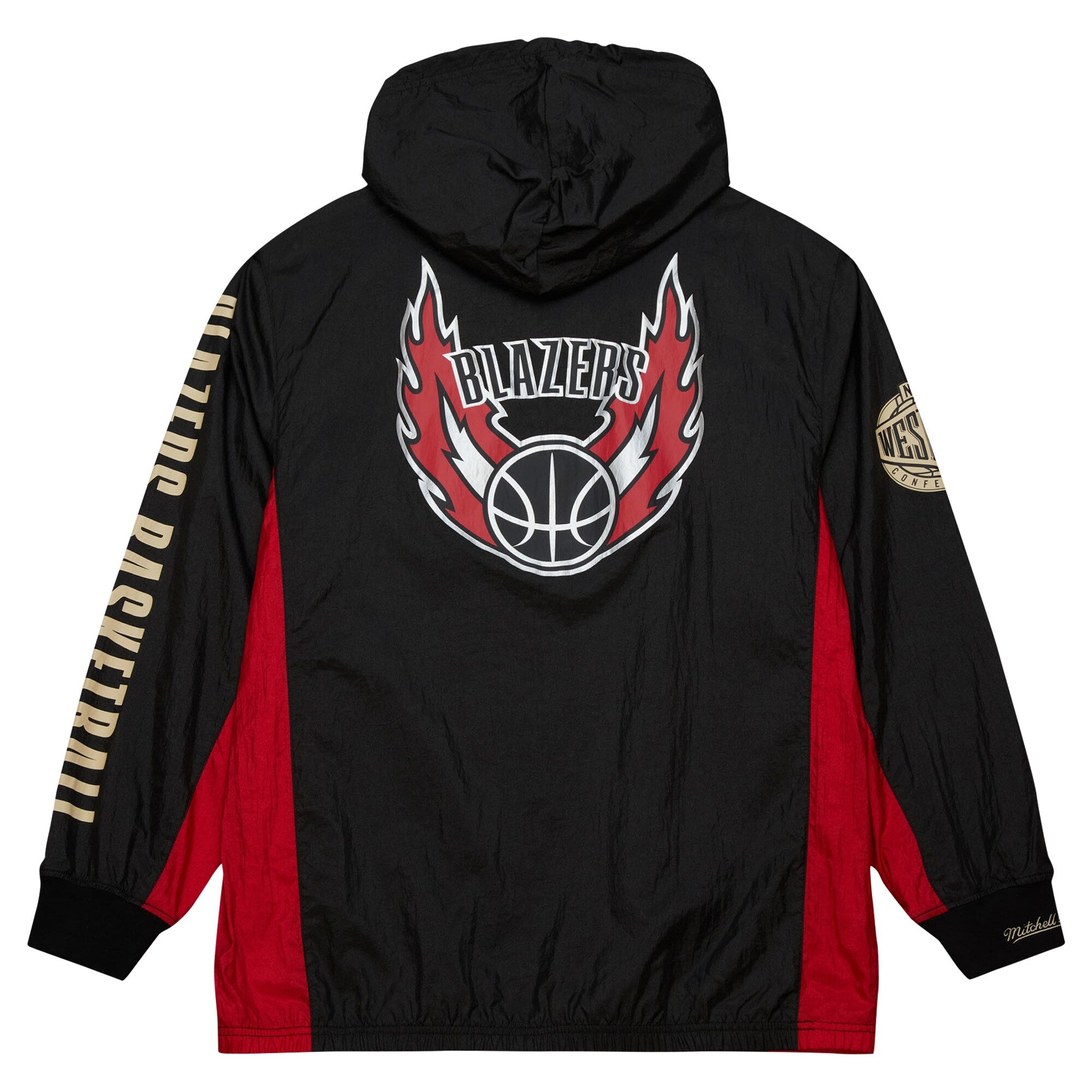 MENS MITCHELL & NESS NBA TEAM OG 2.0 WINDBREAKER VINTAGE LOGO TRAIL BLAZERS