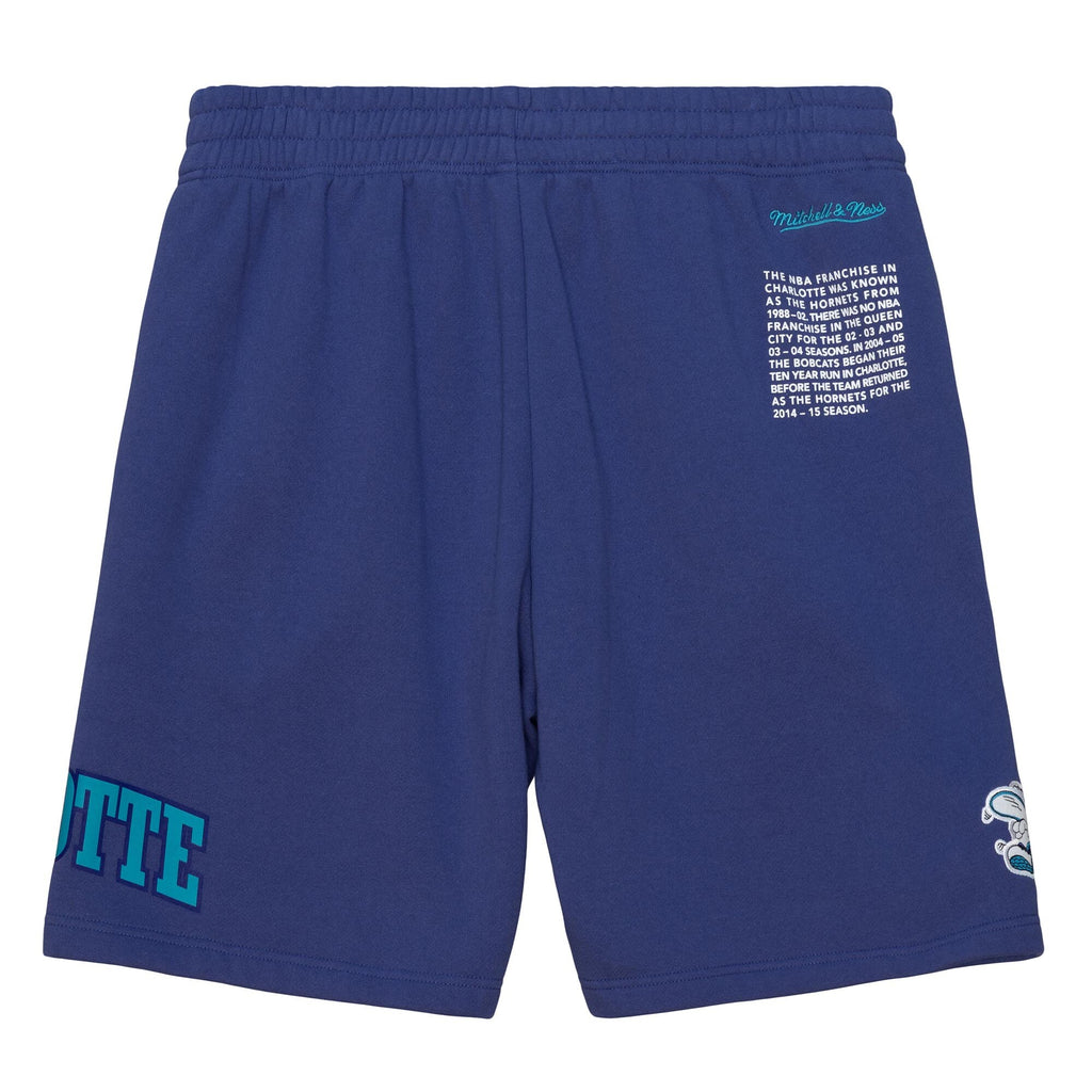 MENS MITCHELL & NESS NBA TEAM ORIGINS FLEECE SHORTS HORNETS
