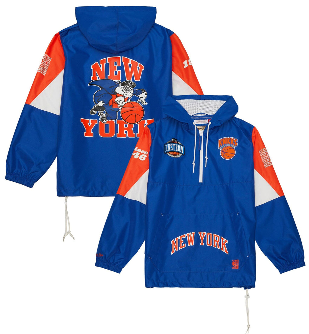 MENS MITCHELL & NESS NBA TEAM ORIGINS PULLOVER ANORAK KNICKS