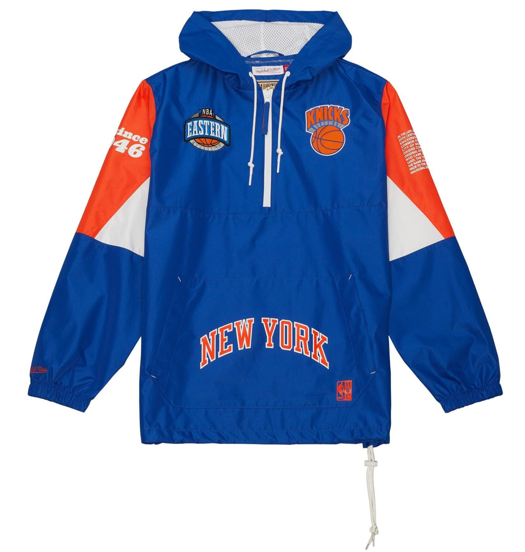 MENS MITCHELL & NESS NBA TEAM ORIGINS PULLOVER ANORAK KNICKS