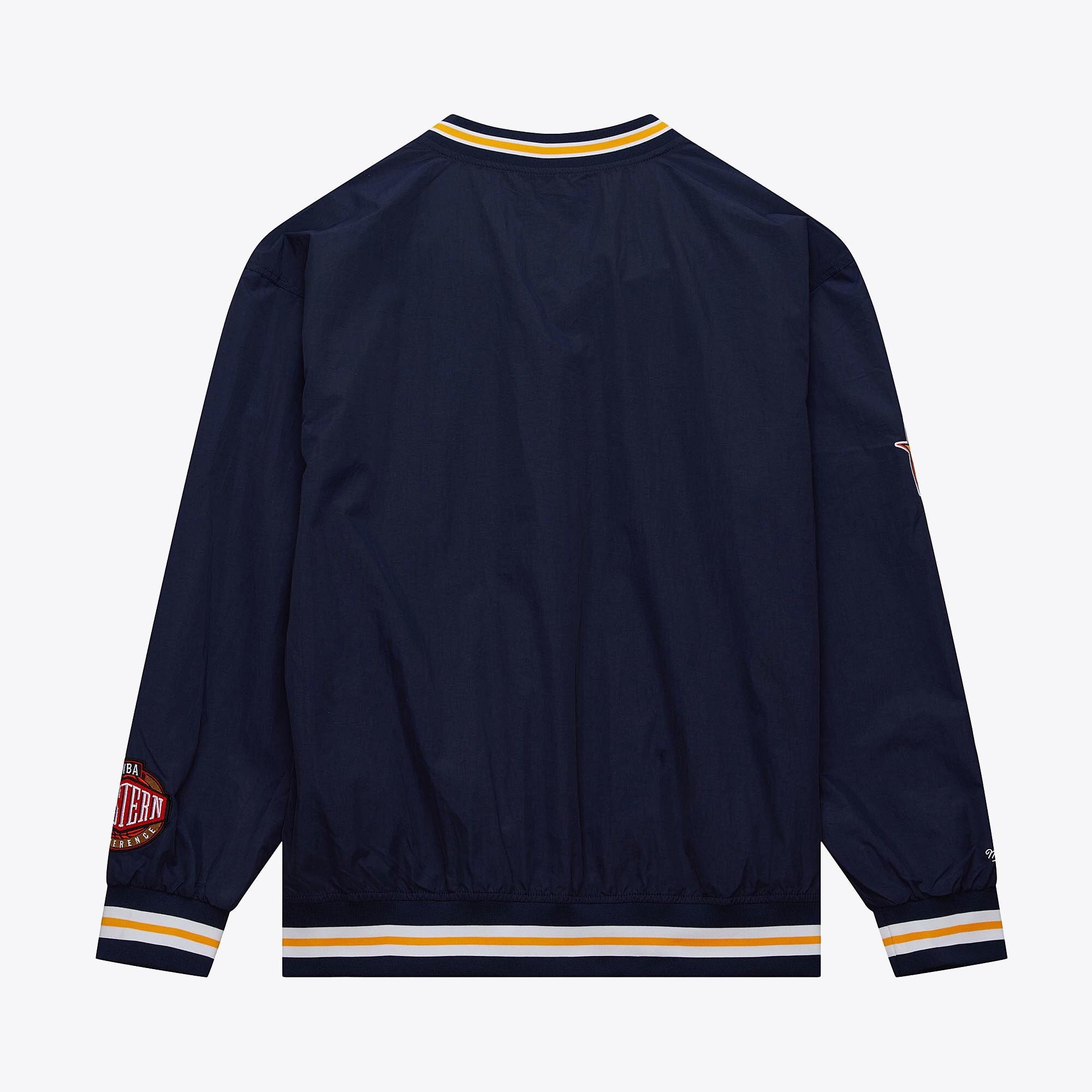 MENS MITCHELL & NESS NBA CLASSIC NYLON PULLOVER VINTAGE LOGO WARRIORS