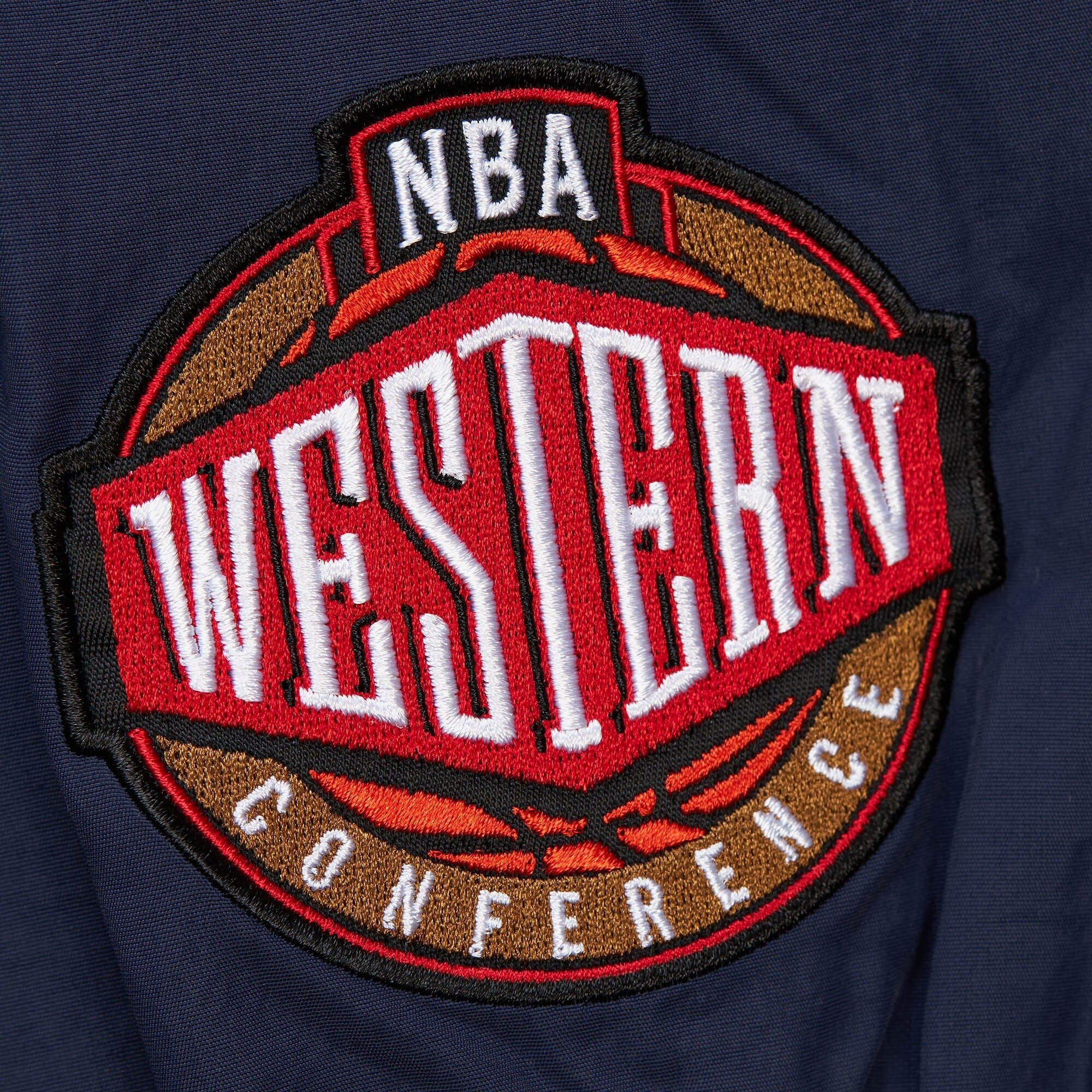 MENS MITCHELL & NESS NBA CLASSIC NYLON PULLOVER VINTAGE LOGO WARRIORS