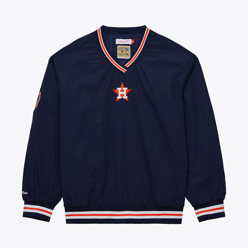 Mens Mitchell & Ness MLB CLASSIC NYLON PULLOVER VINTAGE LOGO ASTROS