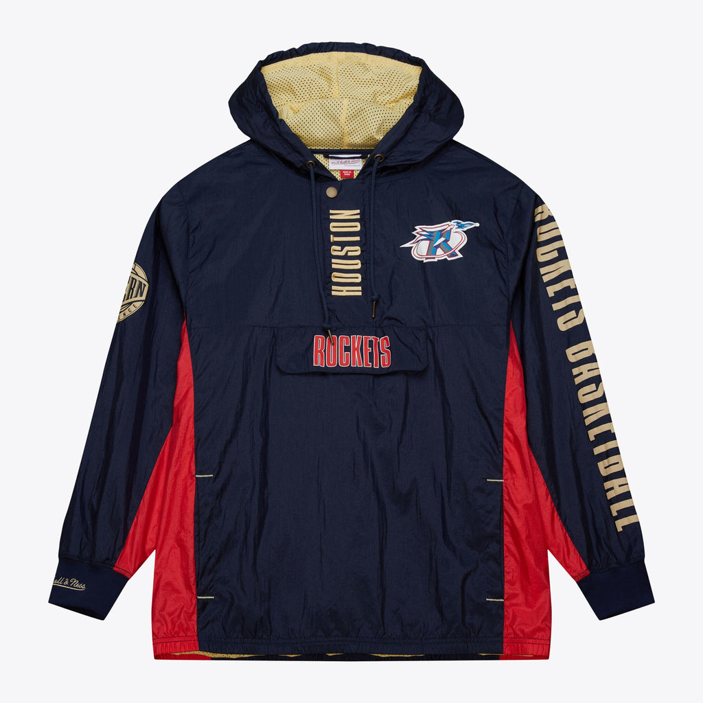 MENS MITCHELL & NESS NBA TEAM OG 2.0 ANORAK WINDBREAKER VINTAGE LOGO ROCKETS