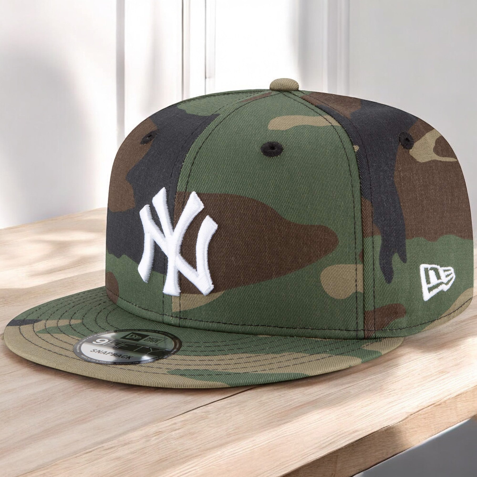 [11941920] Mens New Era MLB 950 BASIC WOOLAND CAMO SNAPBACK - NY YANKEES