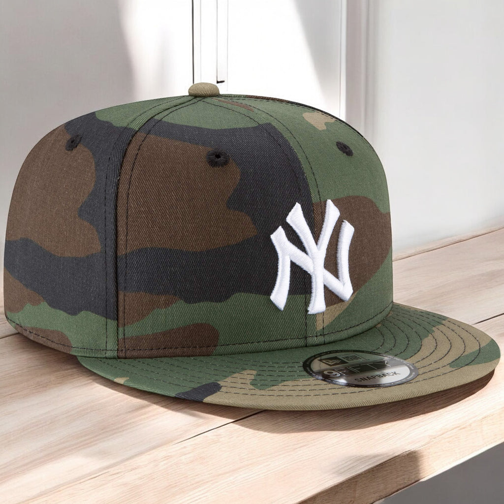 [11941920] Mens New Era MLB 950 BASIC WOOLAND CAMO SNAPBACK - NY YANKEES