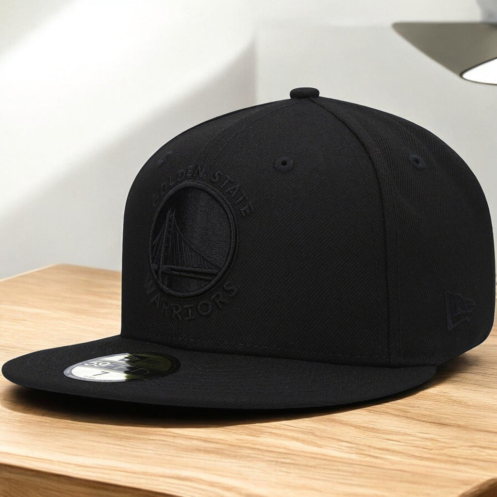 [70632898] Mens New Era NBA 5950 BLACK ON BLACK FITTED - GOLDEN STATE WARRIORS
