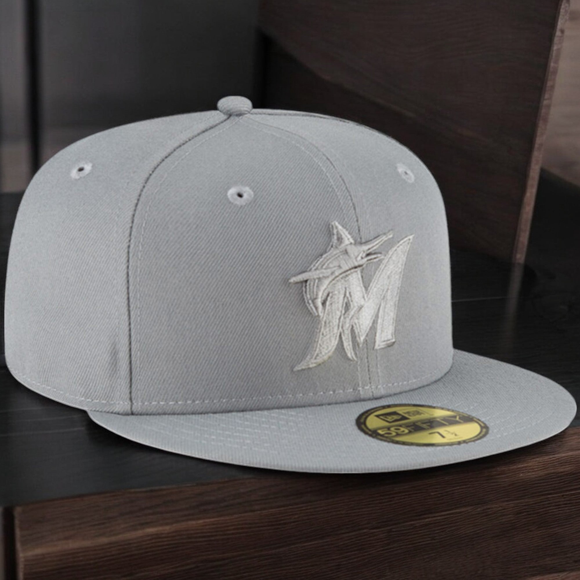 [70587743] Mens New Era MLB MIAMI MARLINS 5950 FITTED - STORM GREY