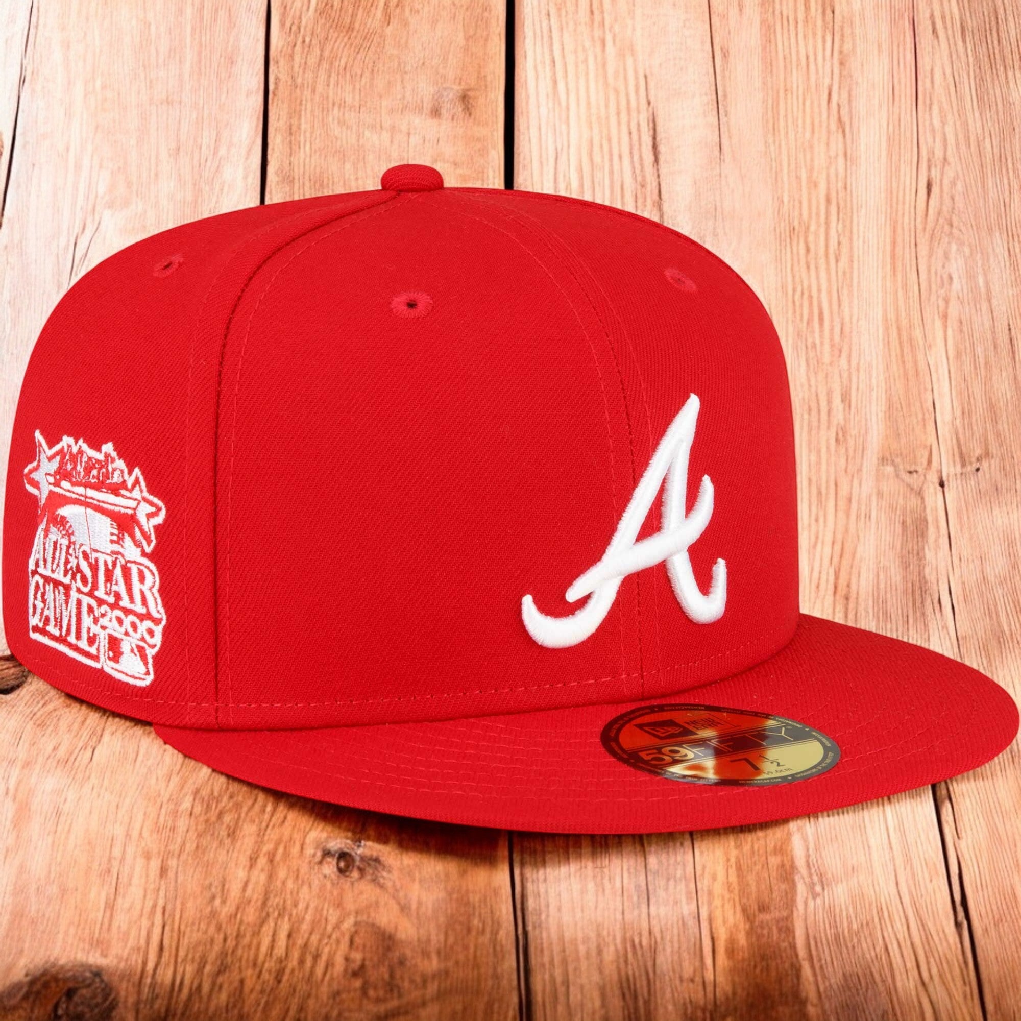 [60291316] Mens New Era MLB ATLANTA BRAVES 5950 FITTED 'SIDE PATCH ASG' - RED