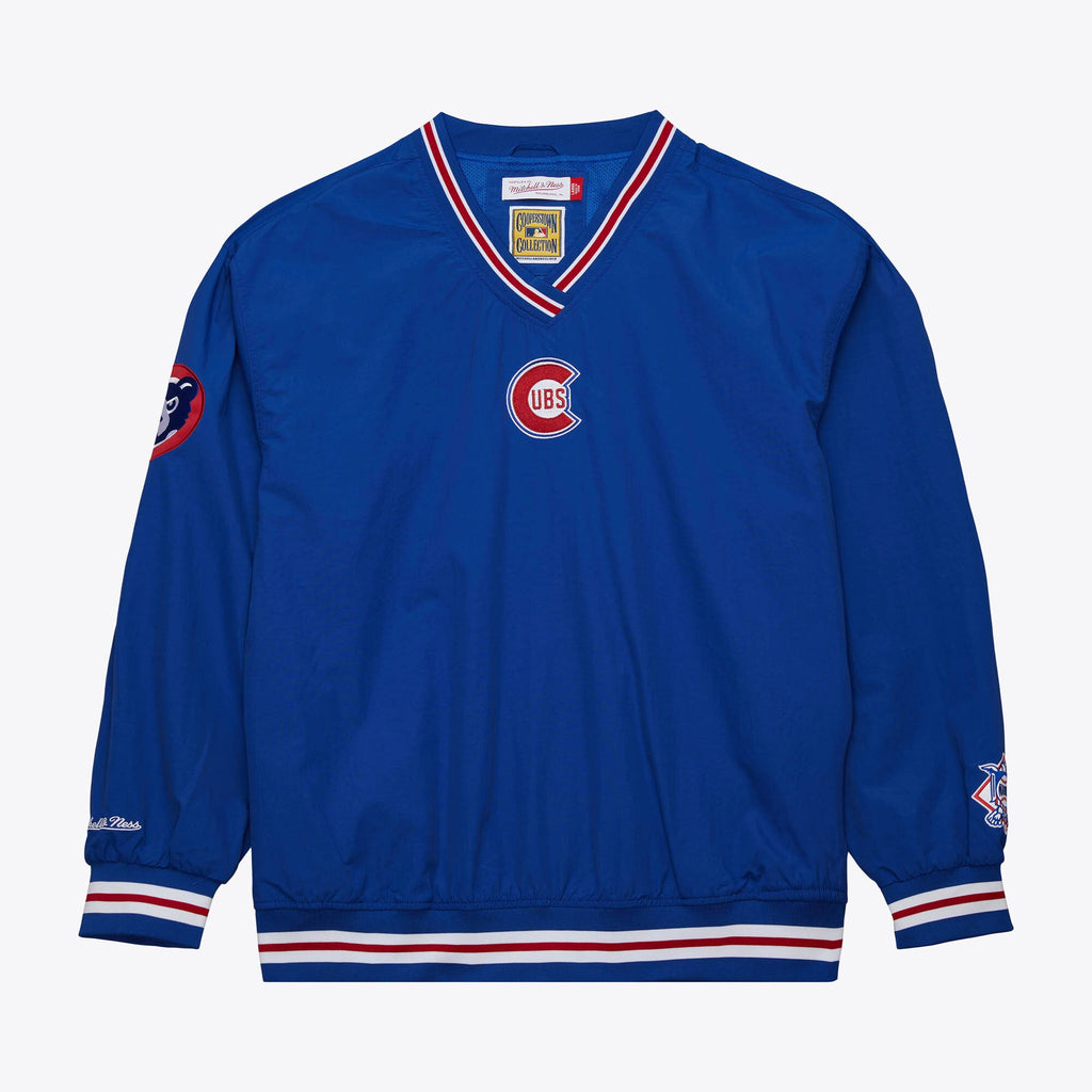 Mens Mitchell & Ness MLB CLASSIC NYLON PULLOVER VINTAGE LOGO CUBS