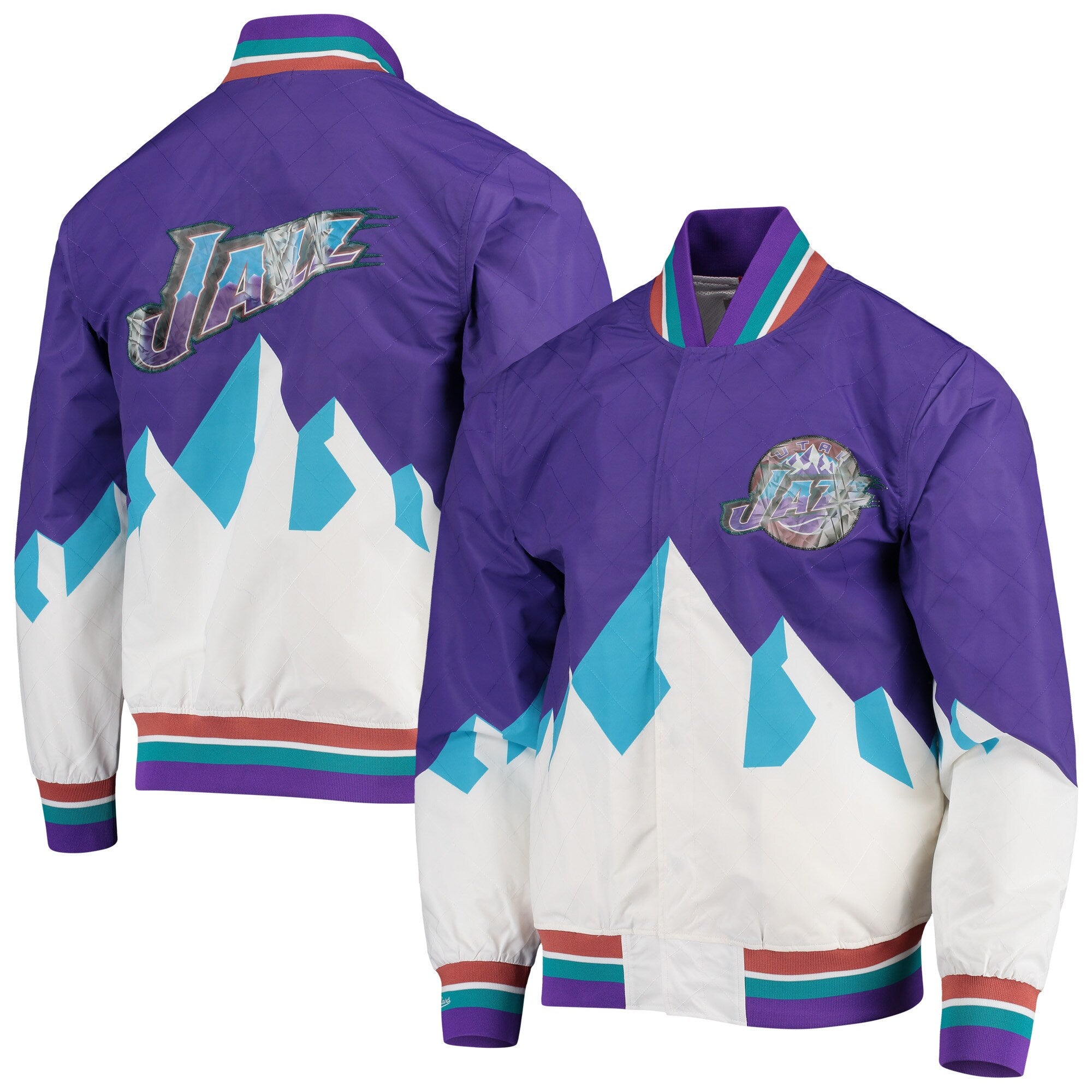 MENS MITCHELL & NESS 75TH ANNIVERSARY WARM UP JACKET JAZZ