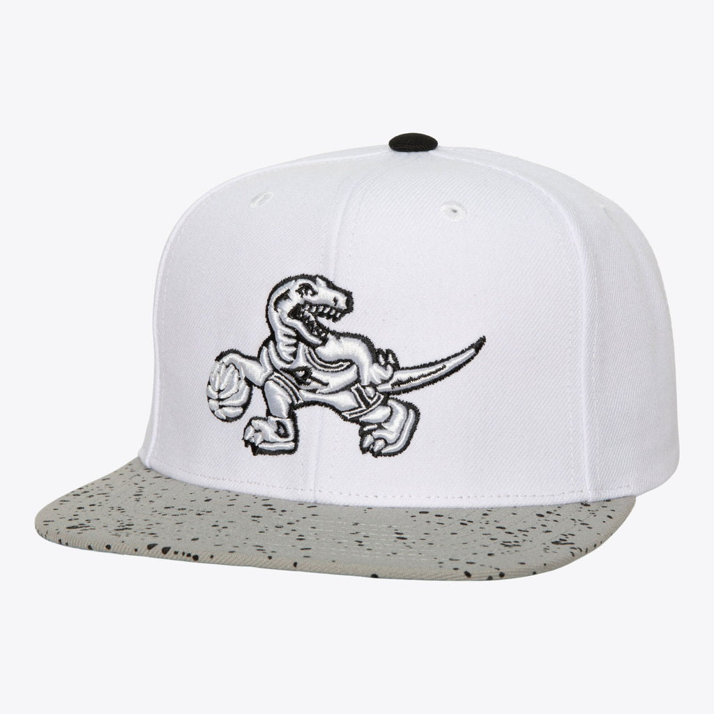 MENS MITCHELL & NESS NBA CEMENT TOP SNAPBACK HWC RAPTORS - WHITE-SILVER