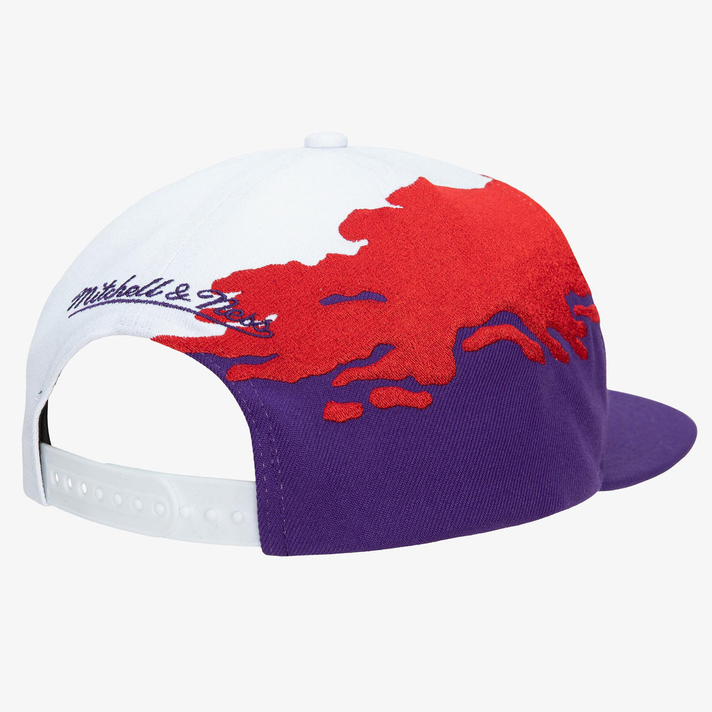 MENS MITCHELL & NESS NBA PAINTBRUSH SNAPBACK HWC RAPTORS - WHITE-PURPLE