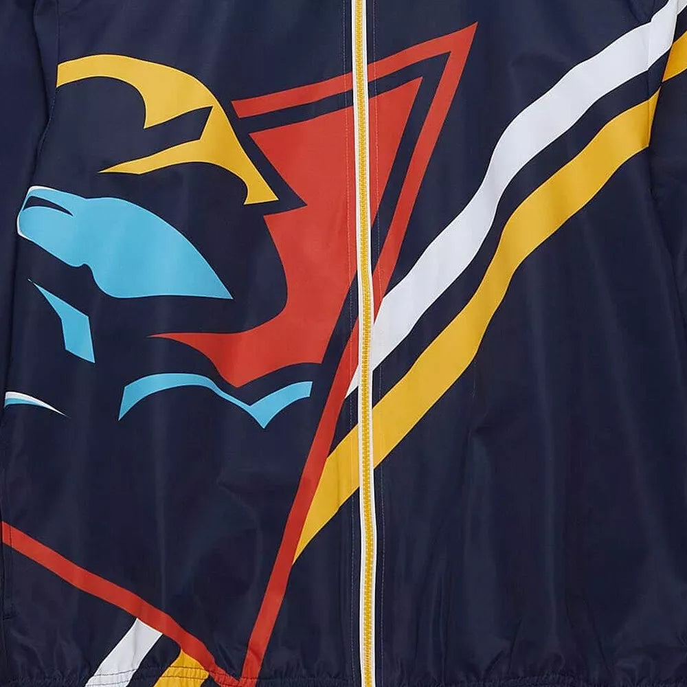 MENS MITCHELL & NESS EXPLODED LOGO WARM UP JACKET WARRIORS